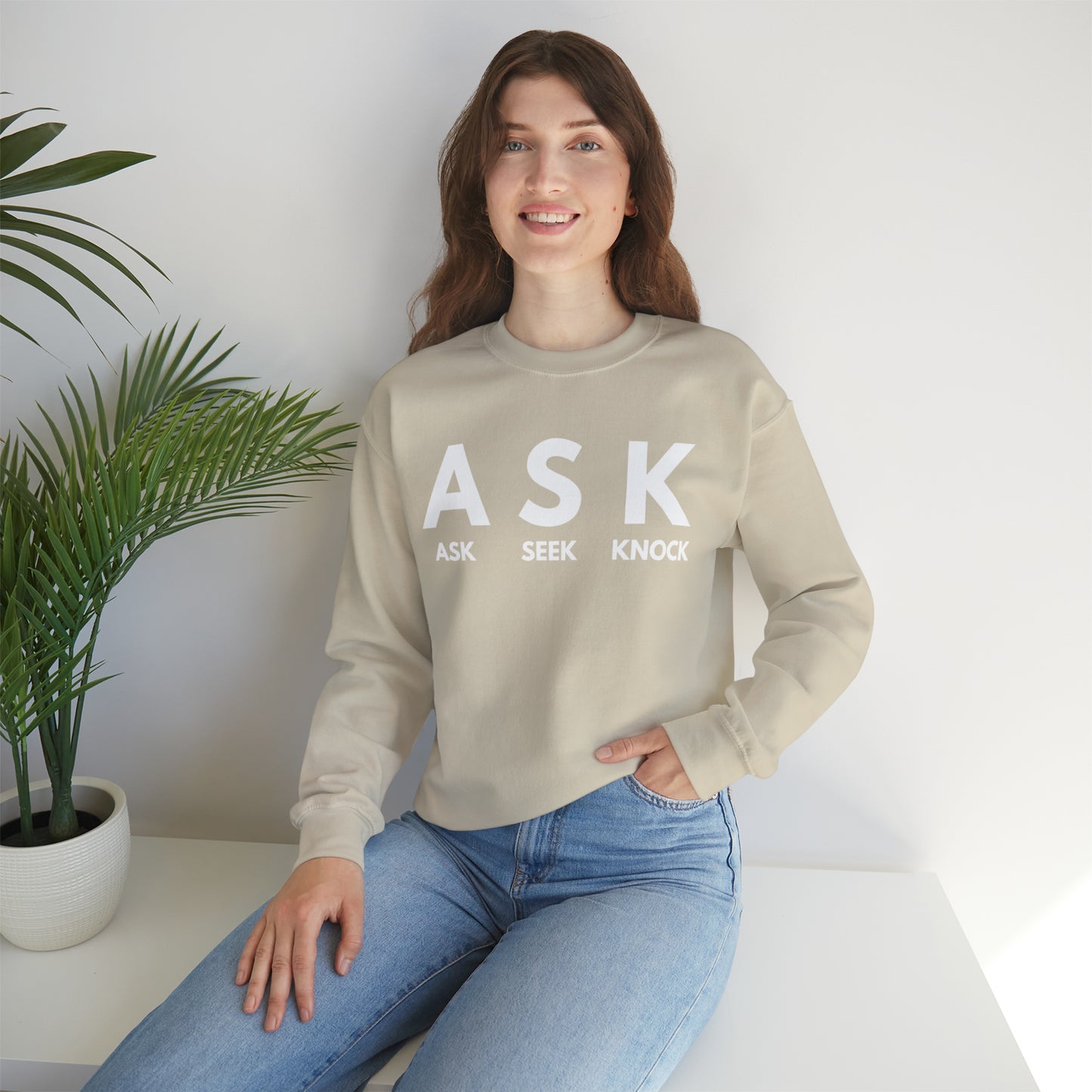 ASK SEEK KNOCK Unisex Heavy Blend™ Crewneck Sweatshirt