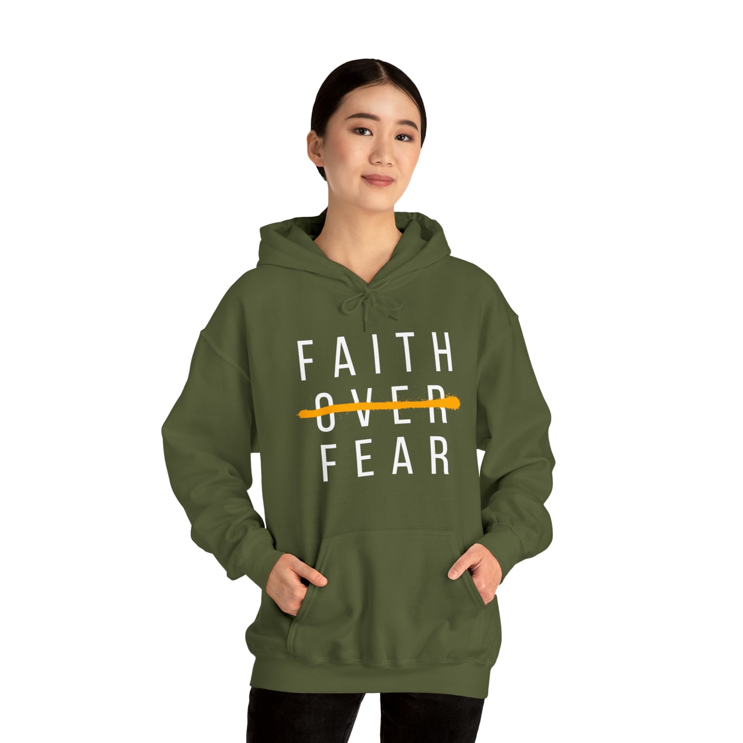 FAITH OVER FEAR Unisex Heavy Blend™ Hooded Sweatshirt