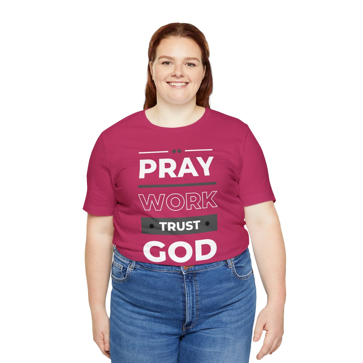 PRAY WORK TRUST GOD Unisex Jersey Short Sleeve Tee