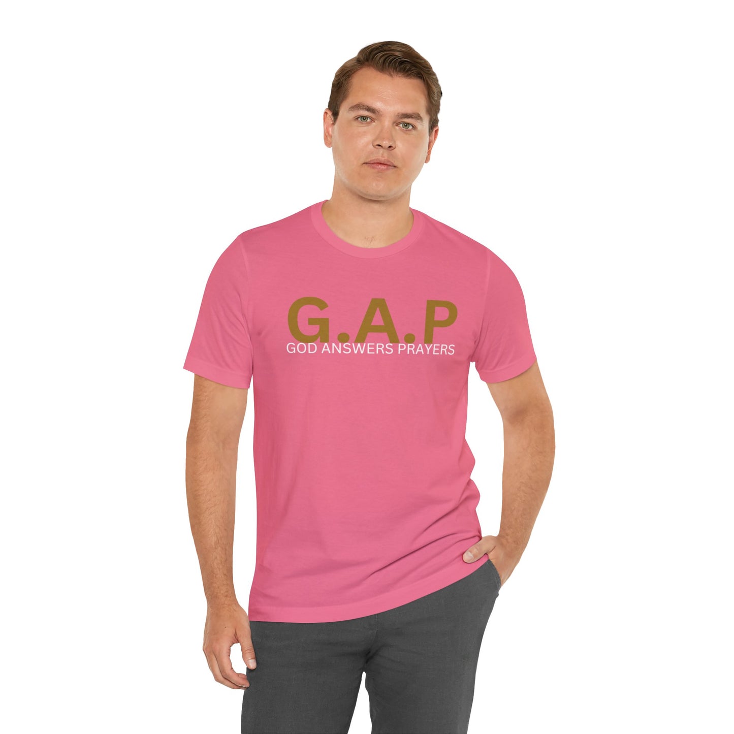 GOD ANSWERS PRAYERS Unisex Jersey Short Sleeve Tee