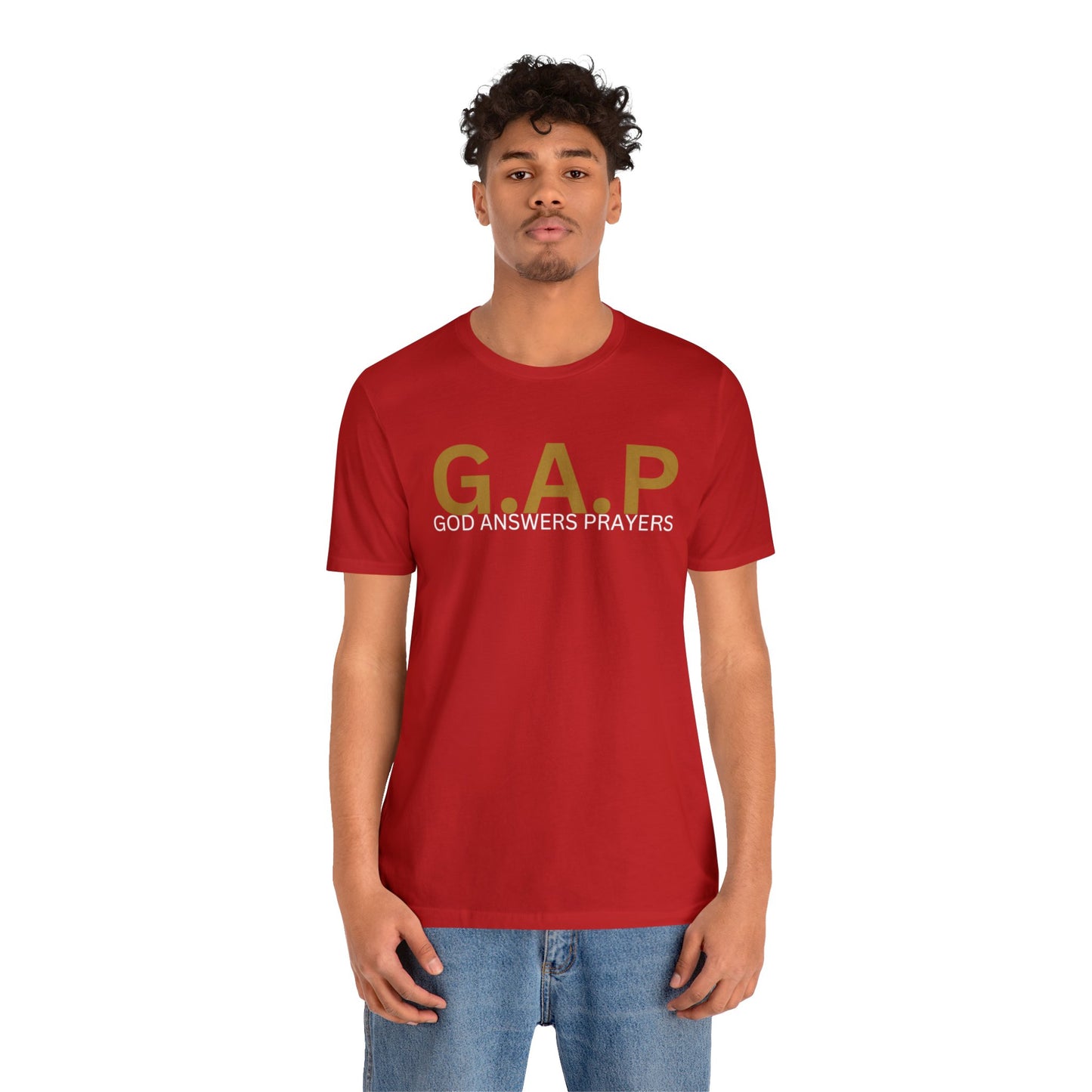GOD ANSWERS PRAYERS Unisex Jersey Short Sleeve Tee