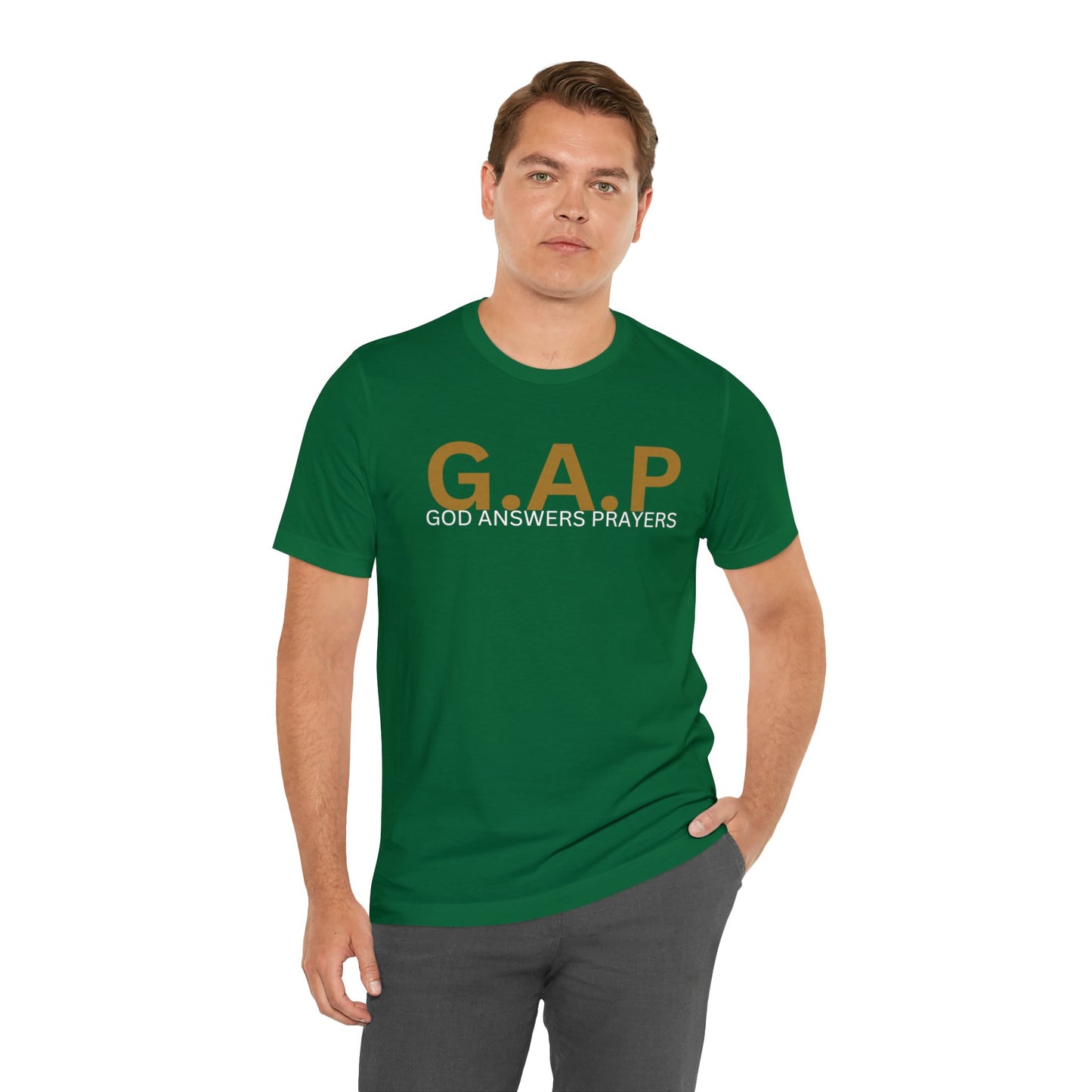 GOD ANSWERS PRAYERS Unisex Jersey Short Sleeve Tee
