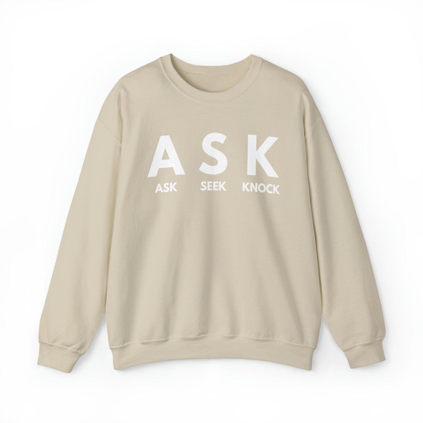 ASK SEEK KNOCK Unisex Heavy Blend™ Crewneck Sweatshirt