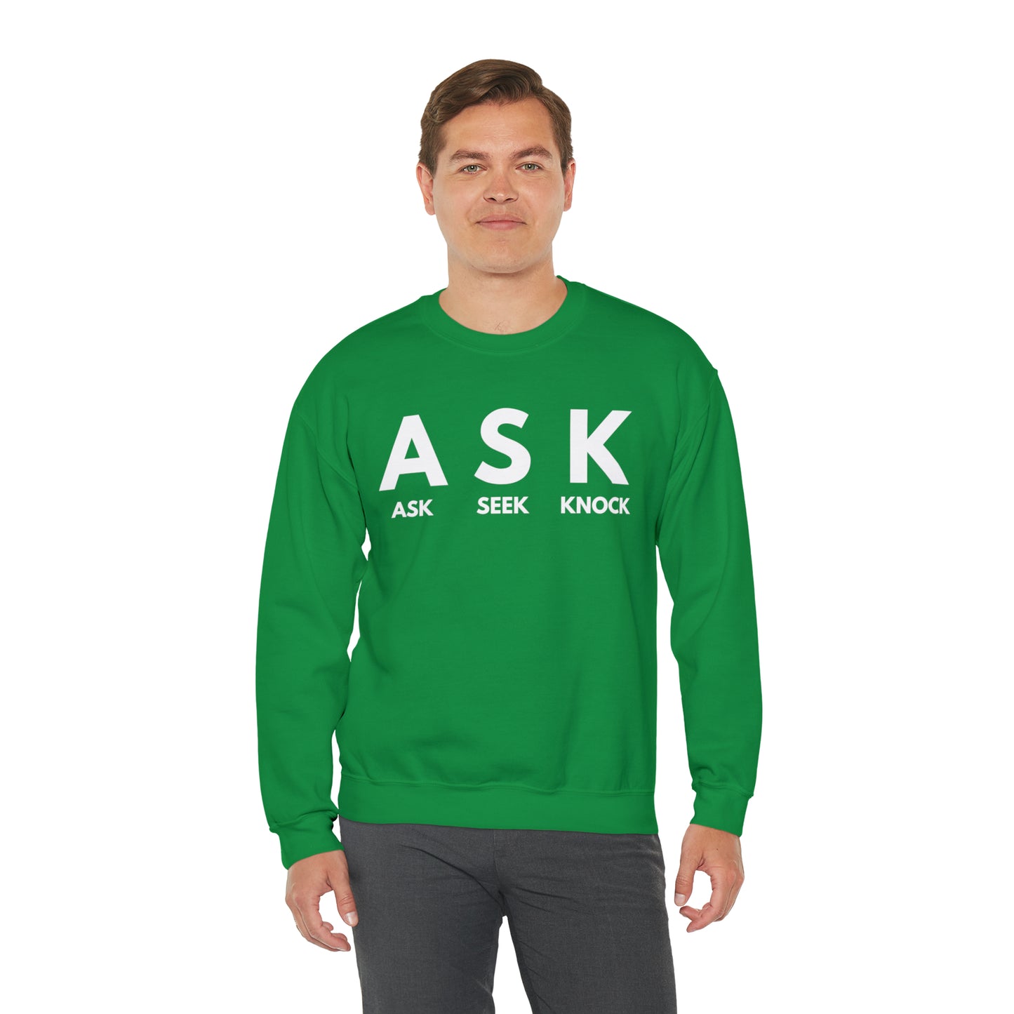 ASK SEEK KNOCK Unisex Heavy Blend™ Crewneck Sweatshirt