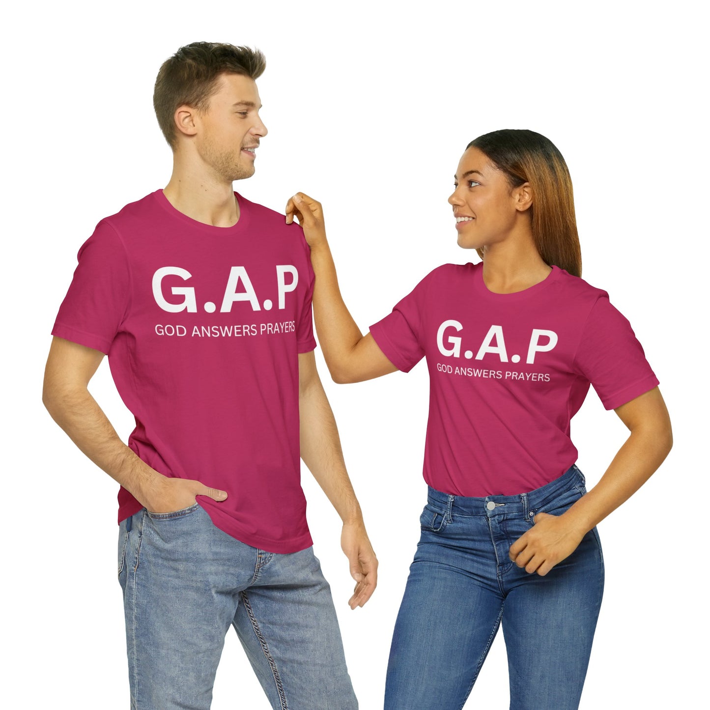 GOD ANSWERS PRAYERS Unisex Jersey Short Sleeve Tee