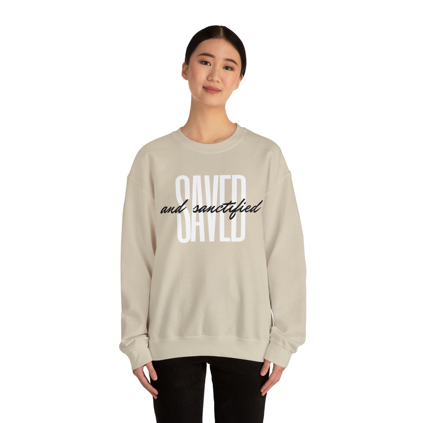 SAVED AND SANCTIFIED Unisex Heavy Blend™ Crewneck Sweatshirt