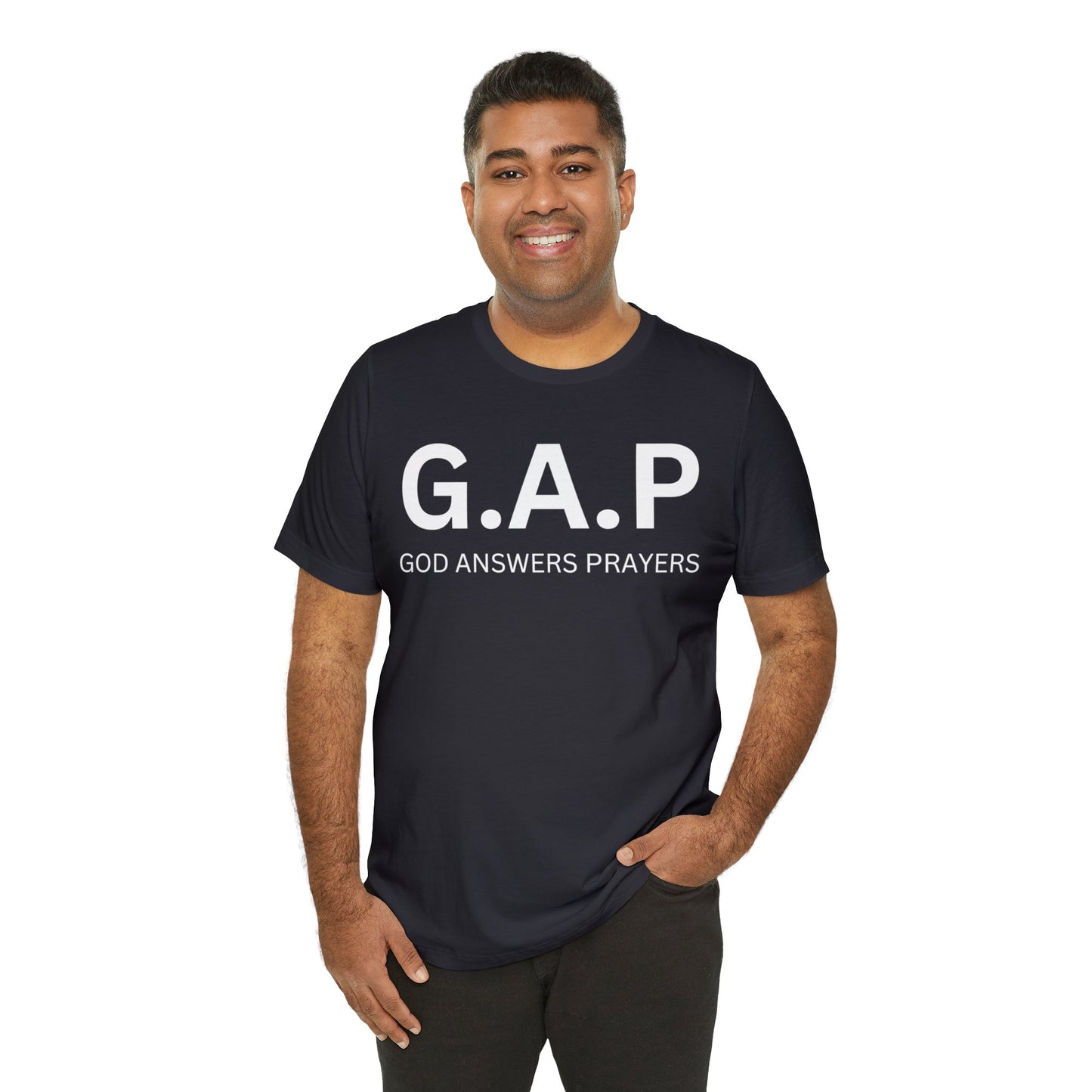 GOD ANSWERS PRAYERS Unisex Jersey Short Sleeve Tee