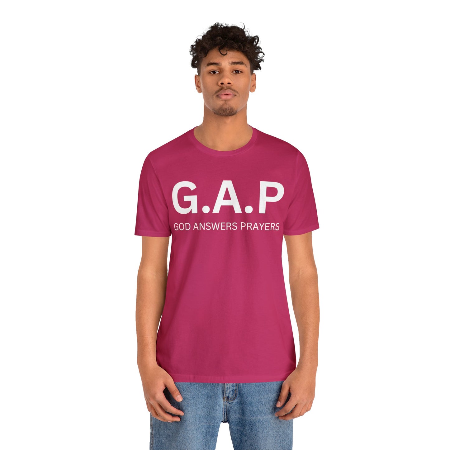 GOD ANSWERS PRAYERS Unisex Jersey Short Sleeve Tee