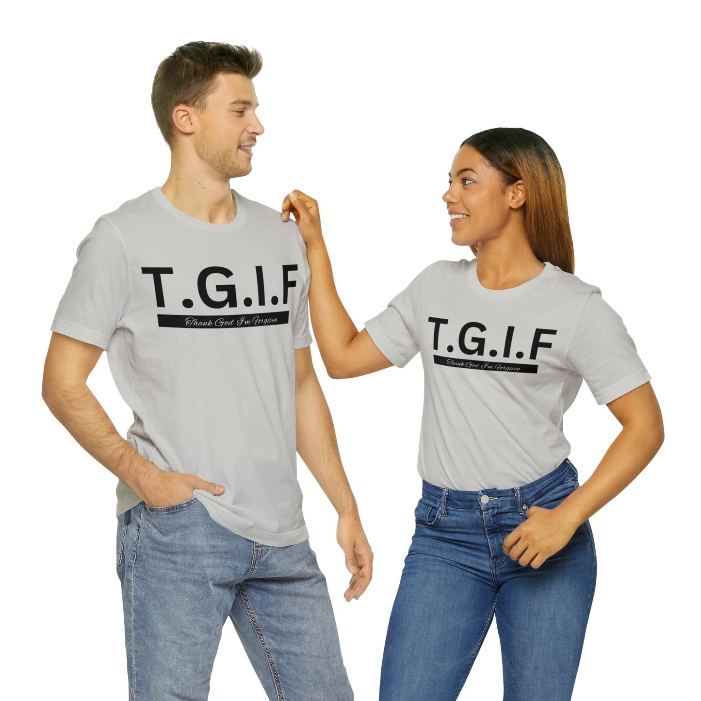 T.G.I.F - THANK GOD I'M FORGIVEN Unisex Jersey Short Sleeve Tee