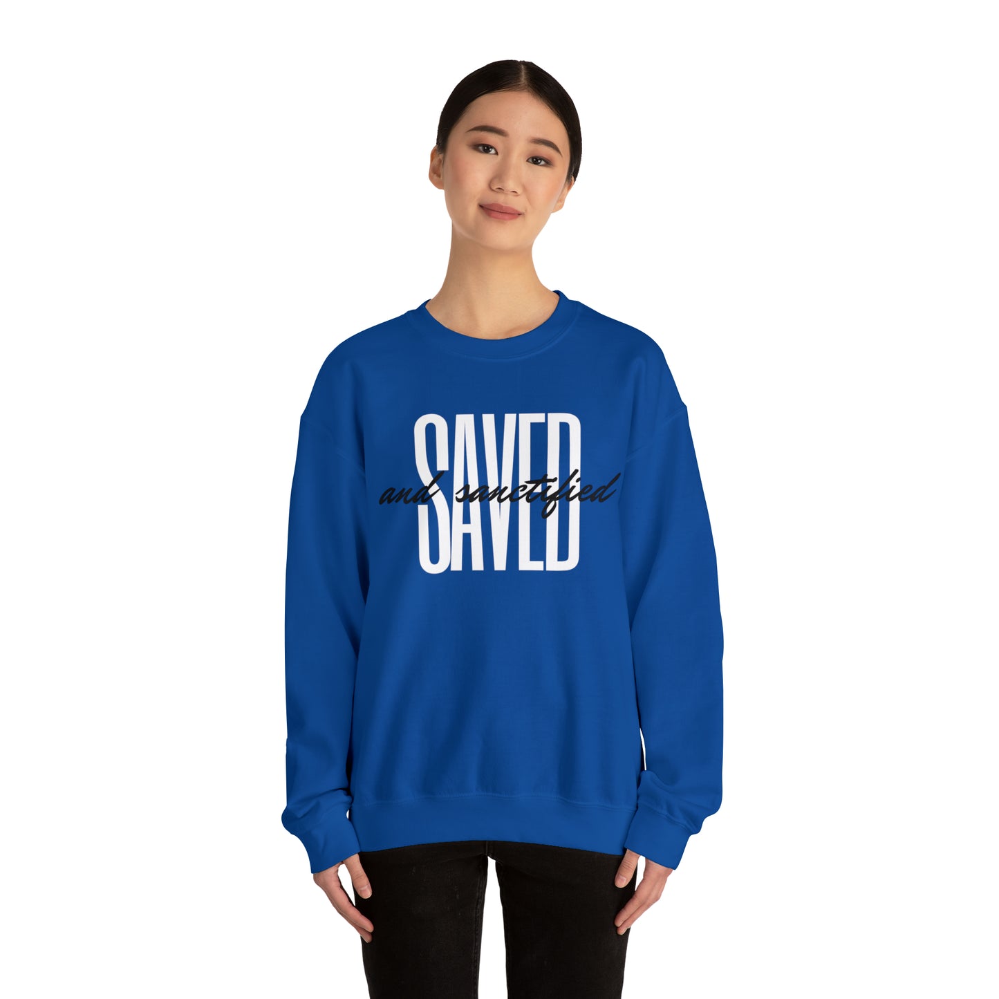 SAVED AND SANCTIFIED Unisex Heavy Blend™ Crewneck Sweatshirt