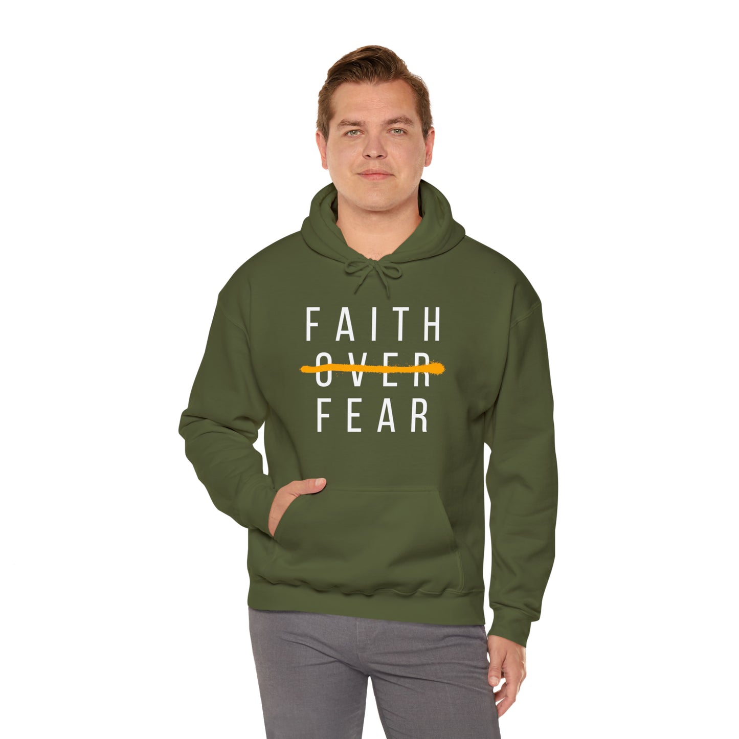 FAITH OVER FEAR Unisex Heavy Blend™ Hooded Sweatshirt