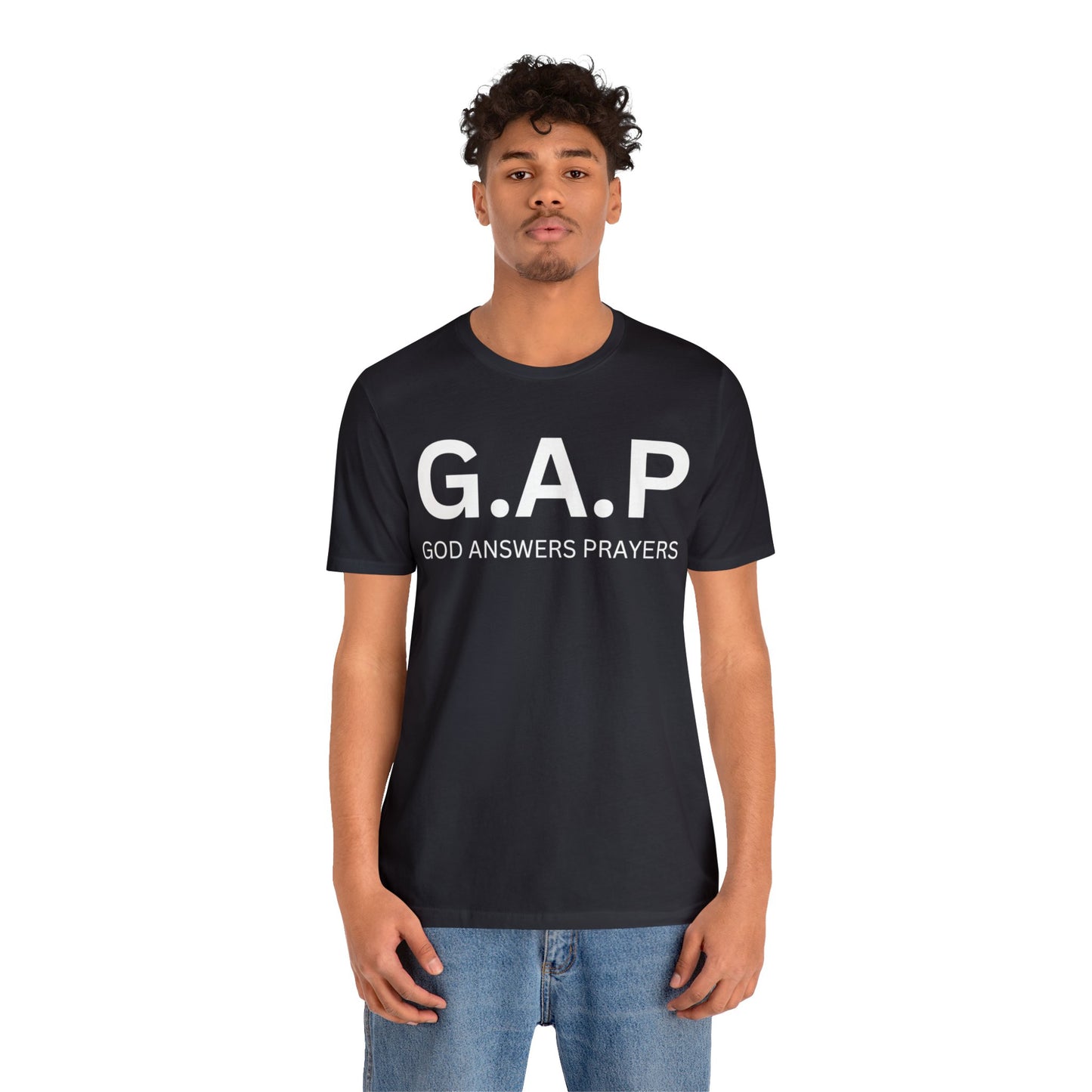 GOD ANSWERS PRAYERS Unisex Jersey Short Sleeve Tee