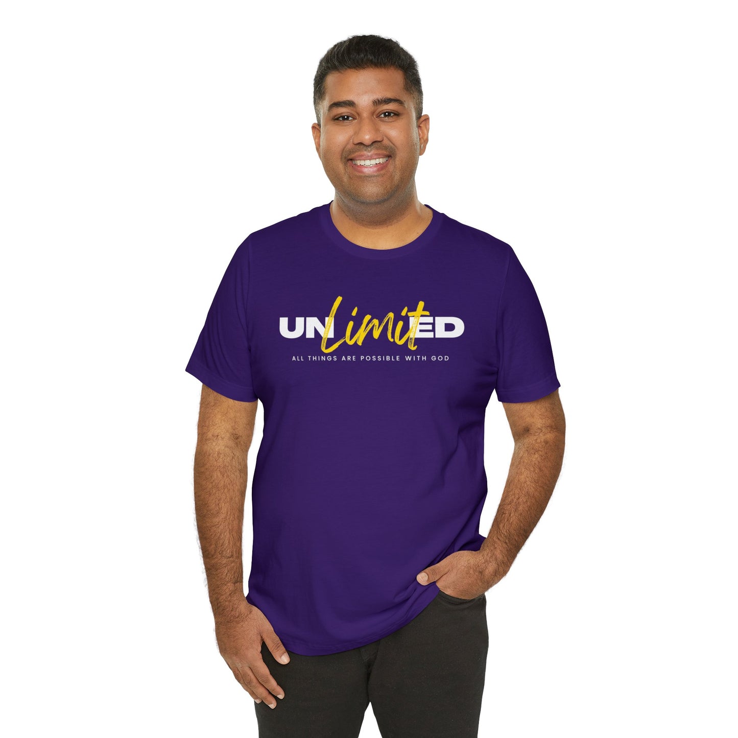 UNLIMITED ALL THINGS ARE POSSIBLE WITH GOD Unisex Jersey Short Sleeve Tee