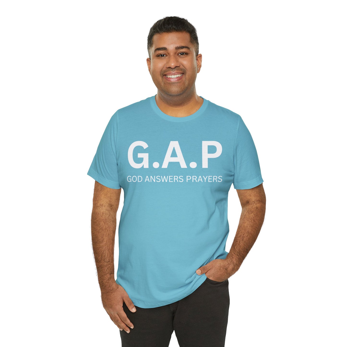 GOD ANSWERS PRAYERS Unisex Jersey Short Sleeve Tee