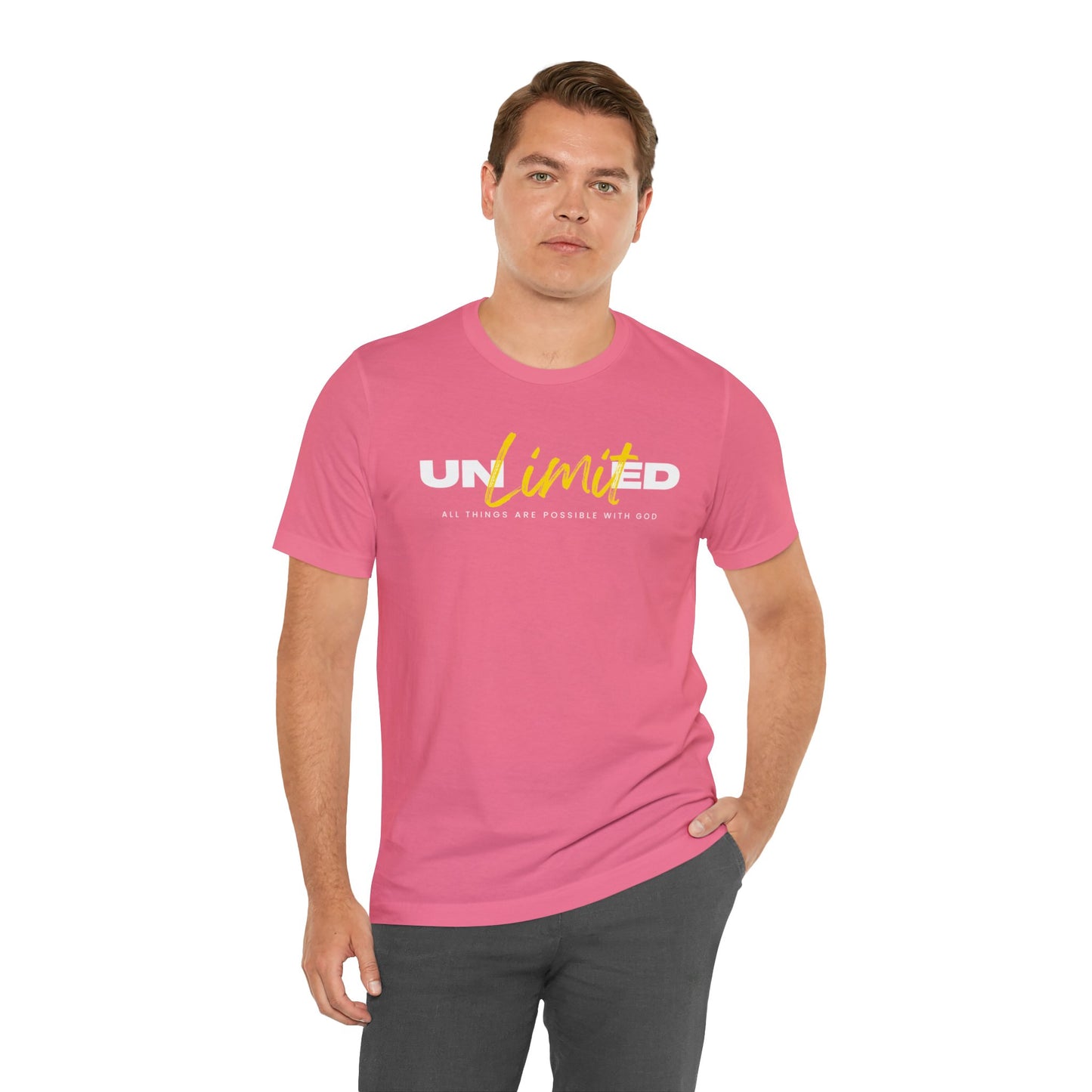 UNLIMITED ALL THINGS ARE POSSIBLE WITH GOD Unisex Jersey Short Sleeve Tee