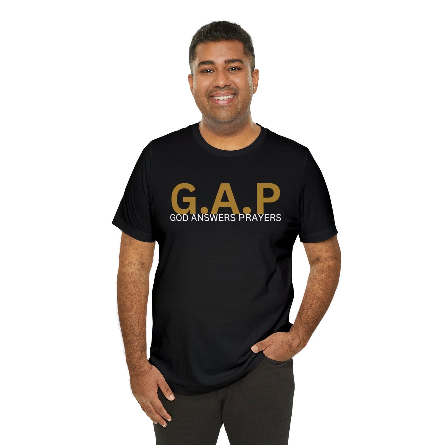 GOD ANSWERS PRAYERS Unisex Jersey Short Sleeve Tee