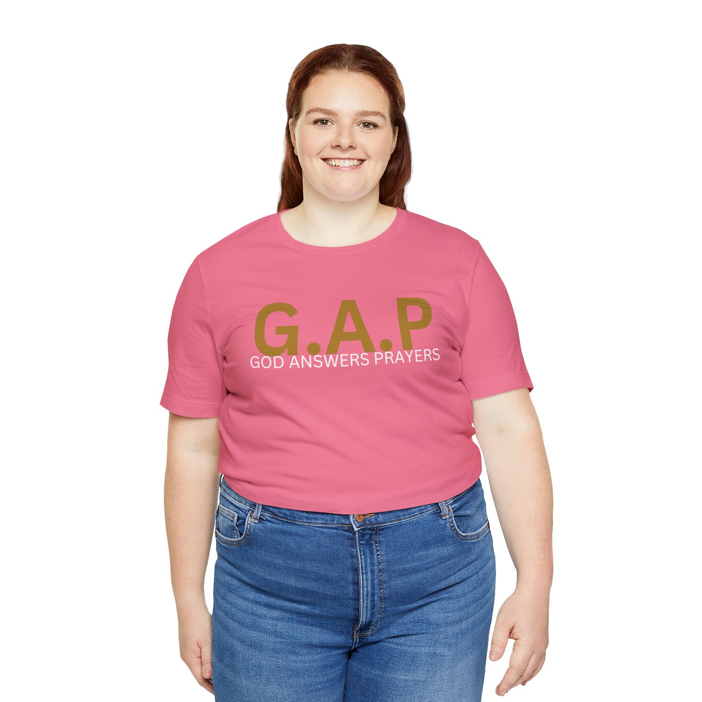 GOD ANSWERS PRAYERS Unisex Jersey Short Sleeve Tee