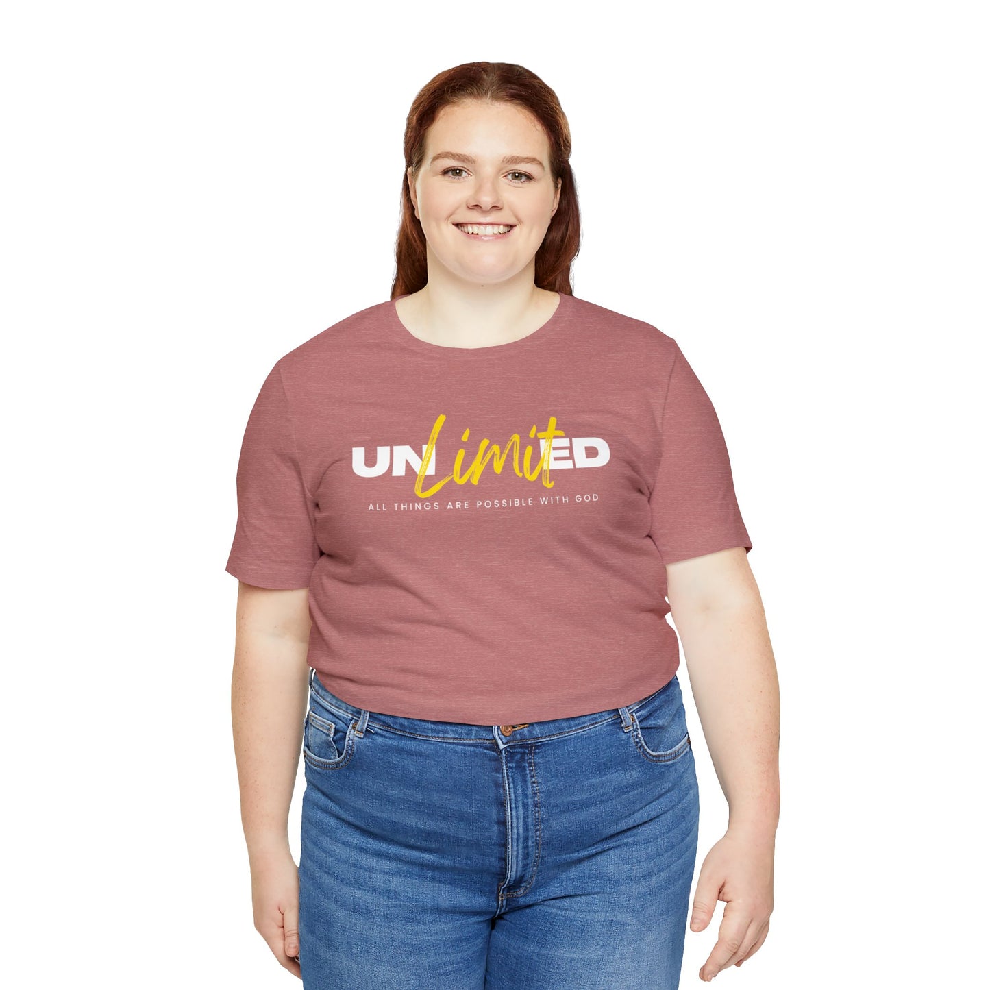 UNLIMITED ALL THINGS ARE POSSIBLE WITH GOD Unisex Jersey Short Sleeve Tee