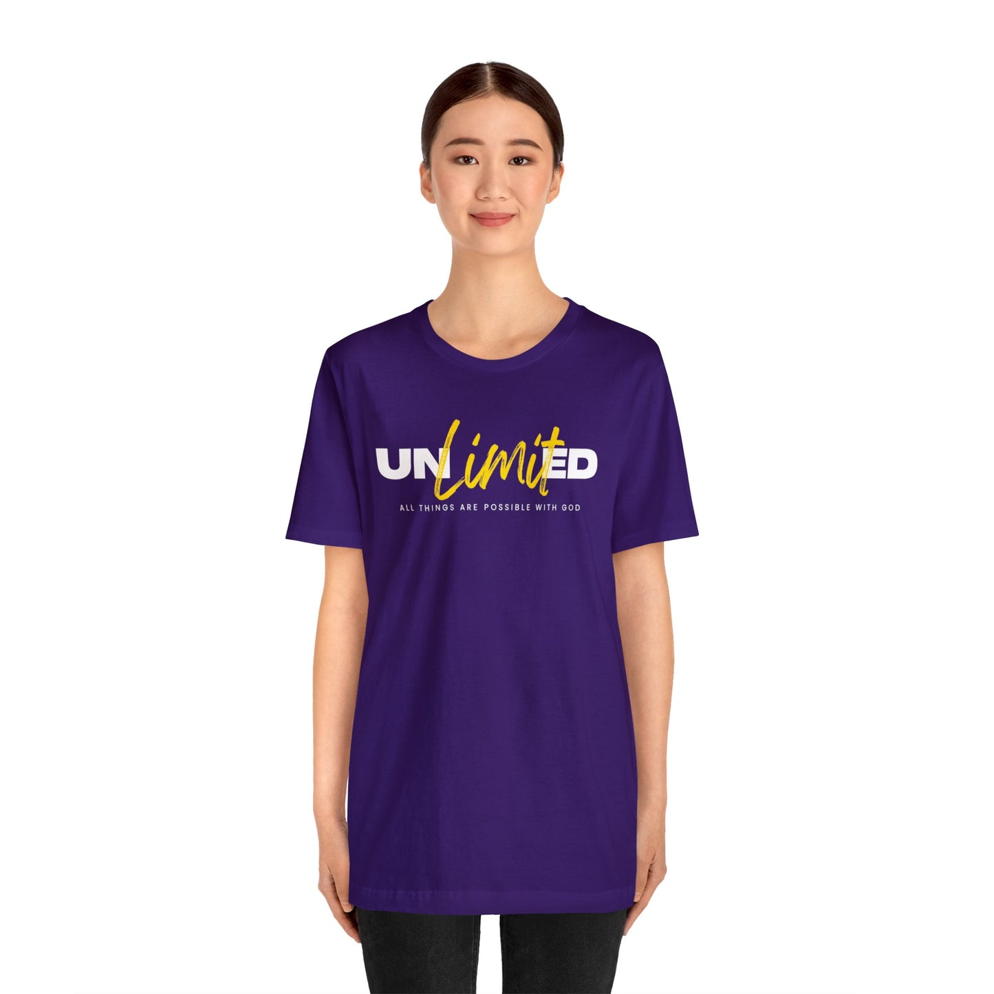 UNLIMITED ALL THINGS ARE POSSIBLE WITH GOD Unisex Jersey Short Sleeve Tee