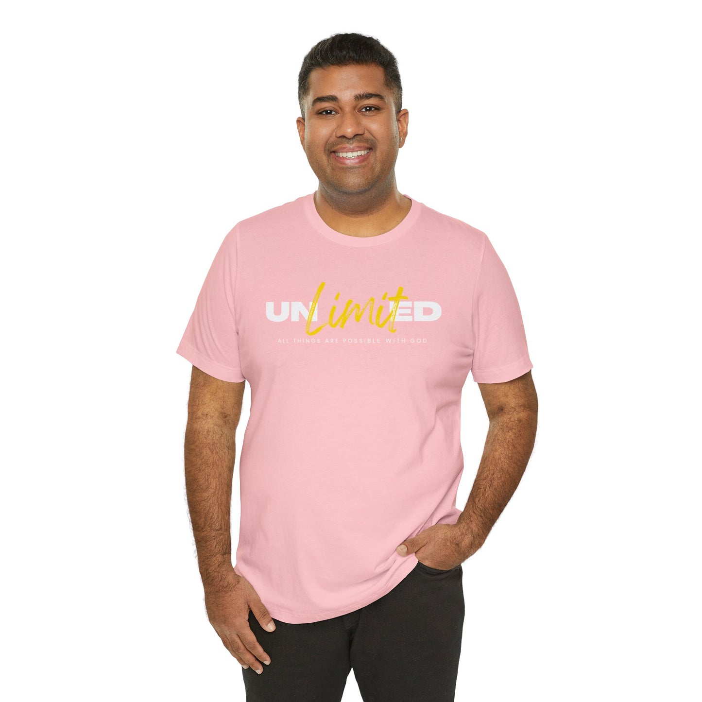 UNLIMITED ALL THINGS ARE POSSIBLE WITH GOD Unisex Jersey Short Sleeve Tee