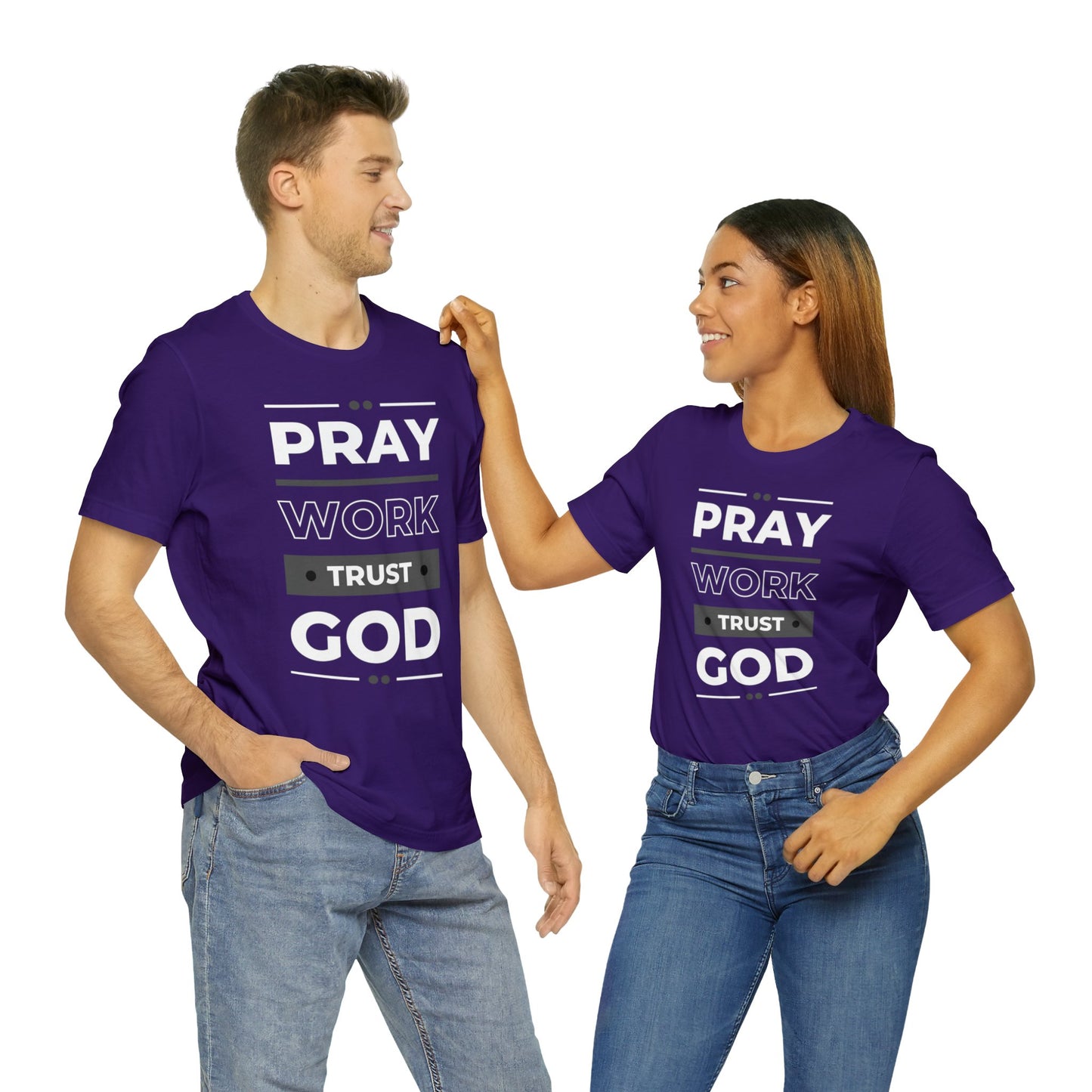 PRAY WORK TRUST GOD Unisex Jersey Short Sleeve Tee