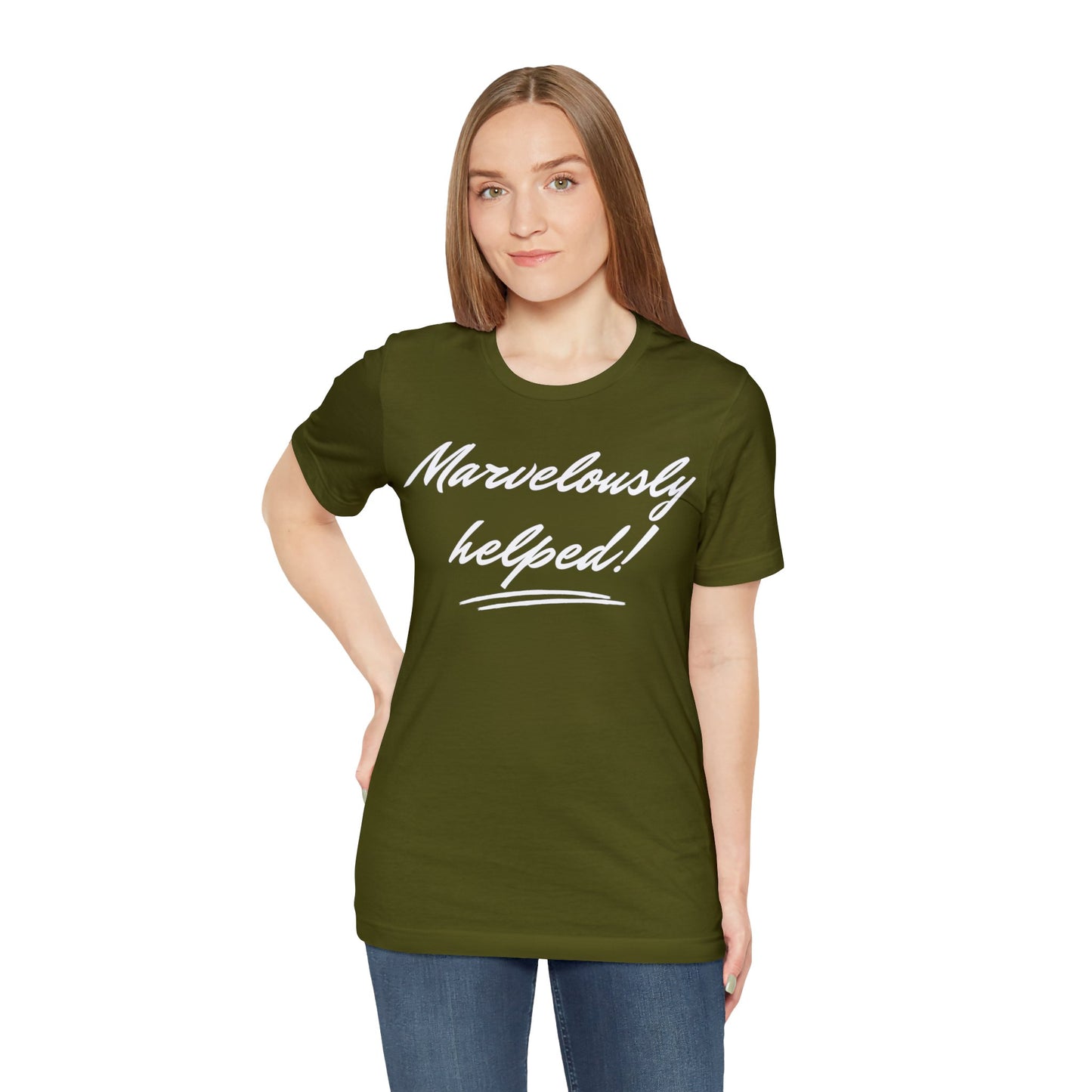 MARVELOUSLY HELPED Unisex Jersey Short Sleeve Tee