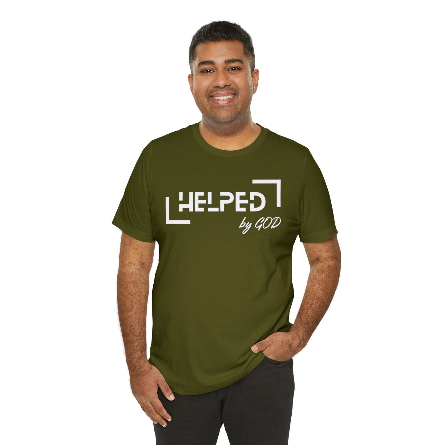 HELPED BY GOD Unisex Jersey Short Sleeve Tee