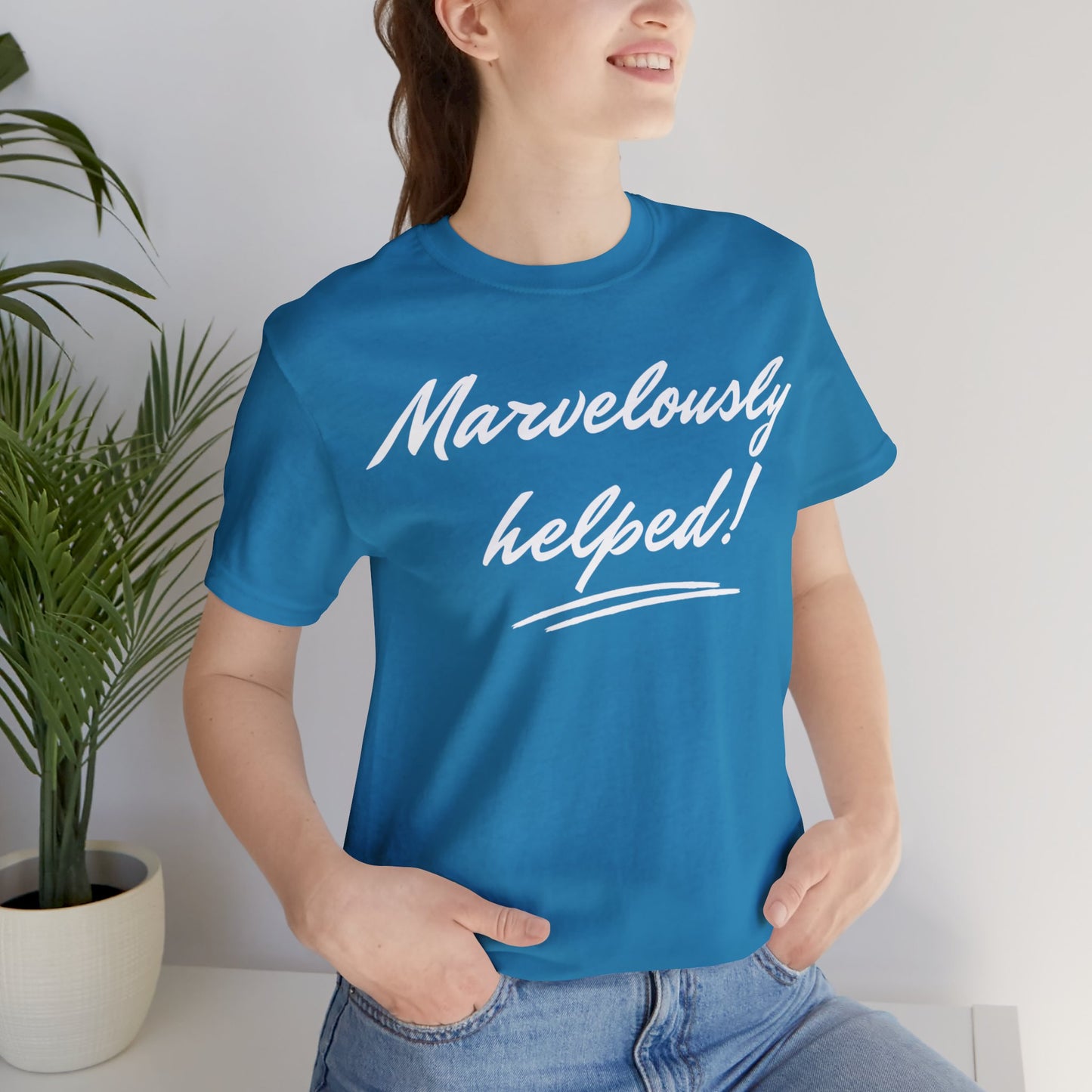 MARVELOUSLY HELPED Unisex Jersey Short Sleeve Tee