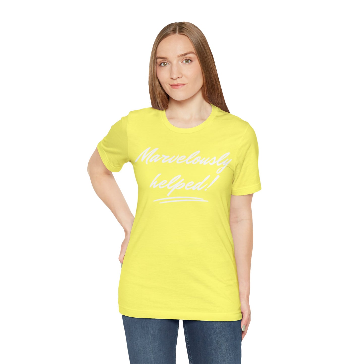 MARVELOUSLY HELPED Unisex Jersey Short Sleeve Tee