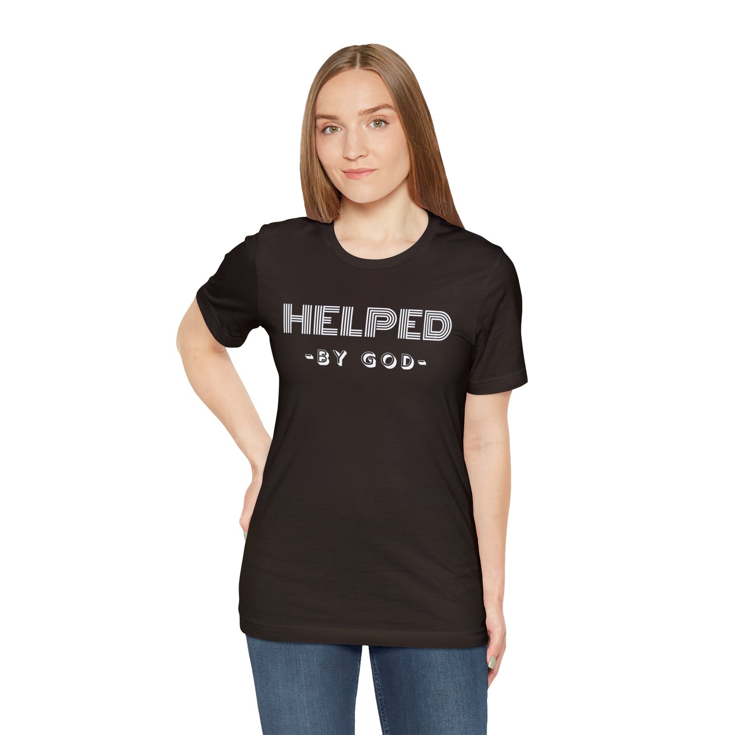 HELPED BY GOD Unisex Jersey Short Sleeve Tee