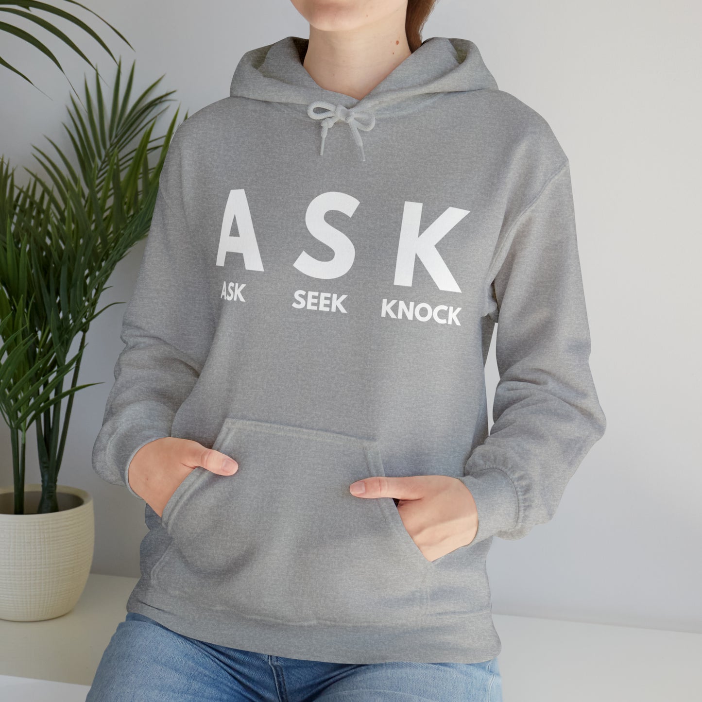 ASK SEEK KNOCK Unisex Heavy Blend™ Hooded Sweatshirt