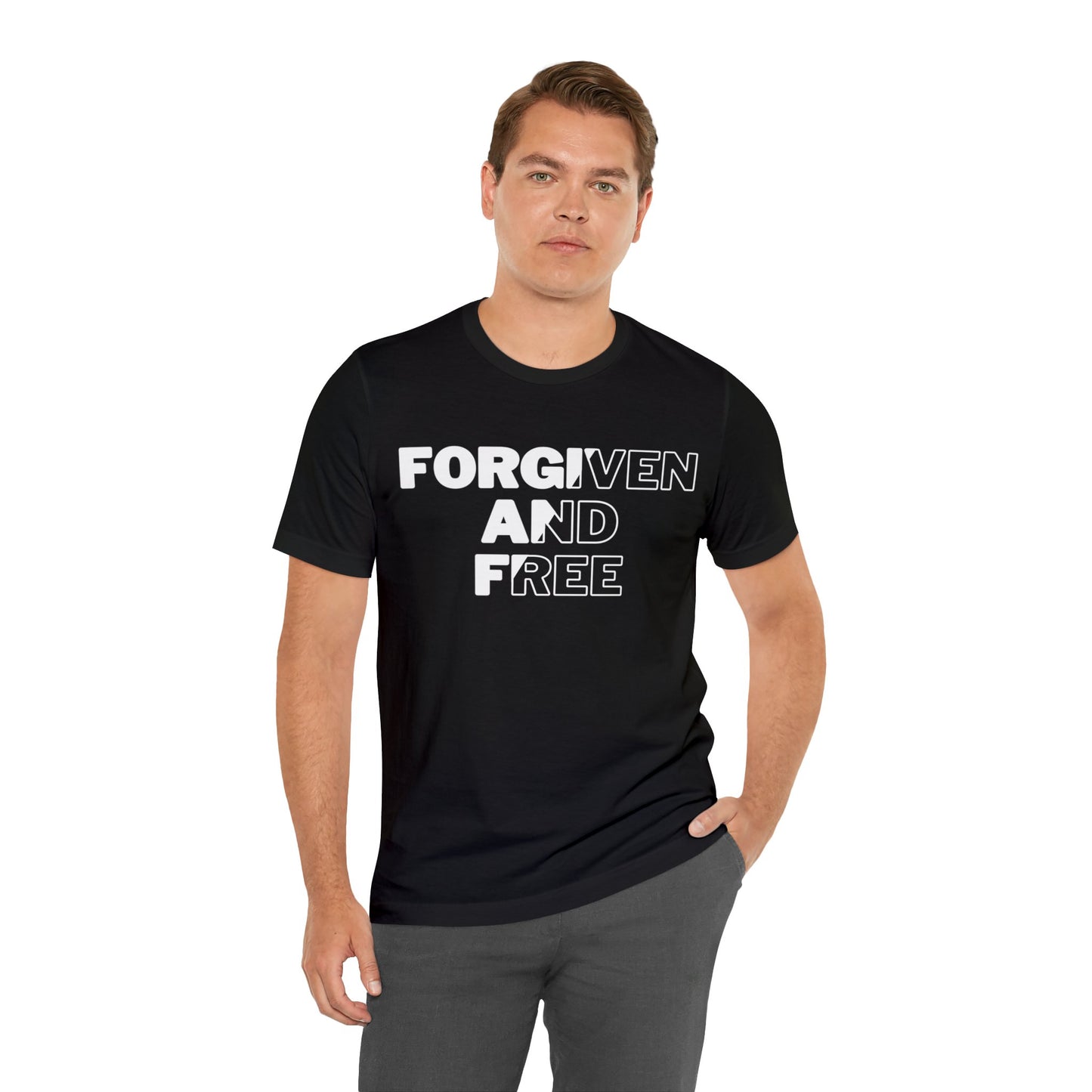 FORGIVEN AND FREE Unisex Jersey Short Sleeve Tee