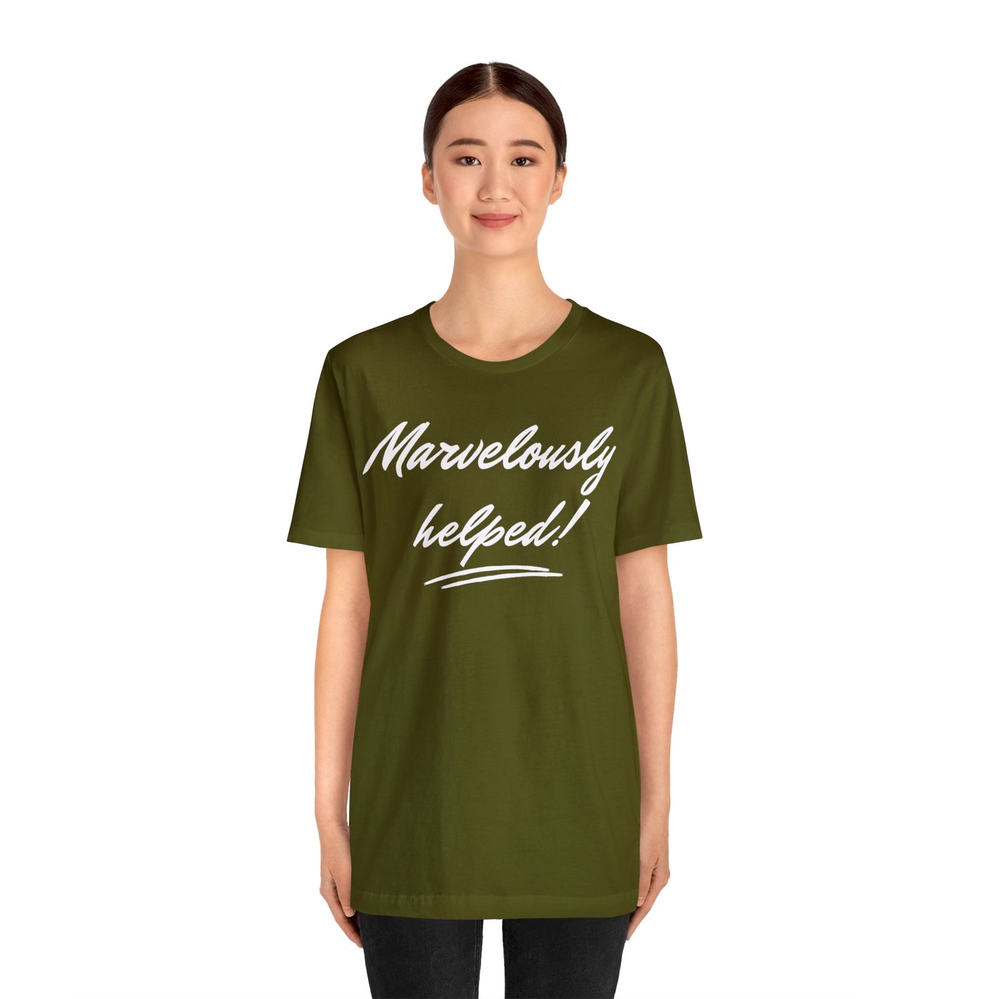 MARVELOUSLY HELPED Unisex Jersey Short Sleeve Tee