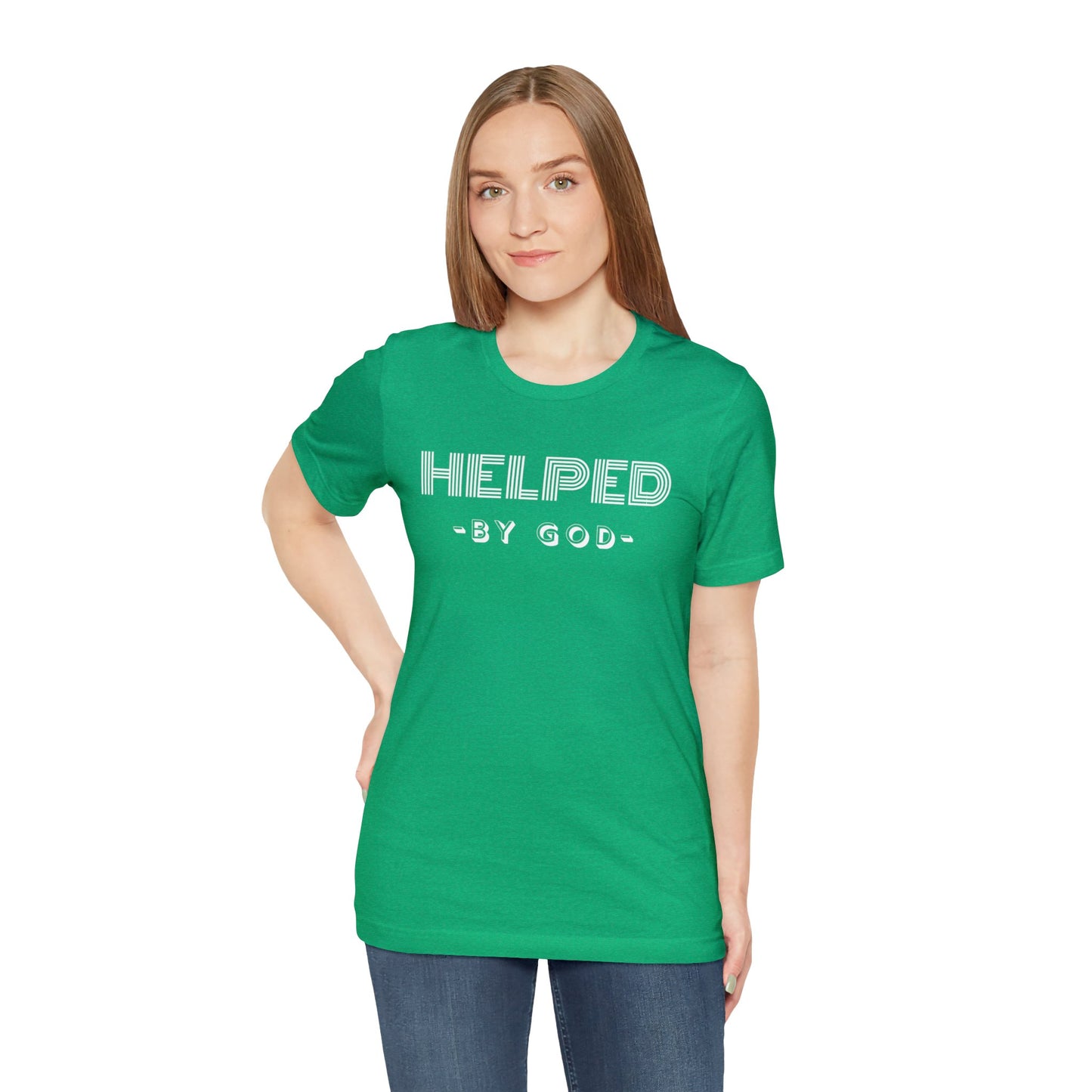 HELPED BY GOD Unisex Jersey Short Sleeve Tee