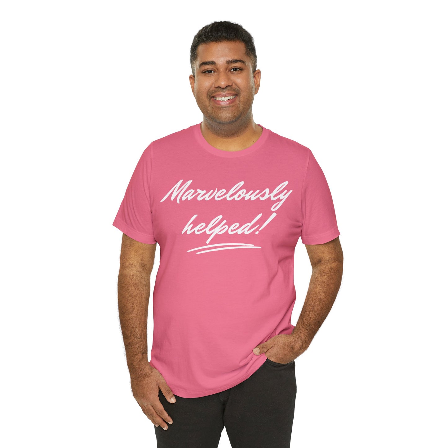 MARVELOUSLY HELPED Unisex Jersey Short Sleeve Tee