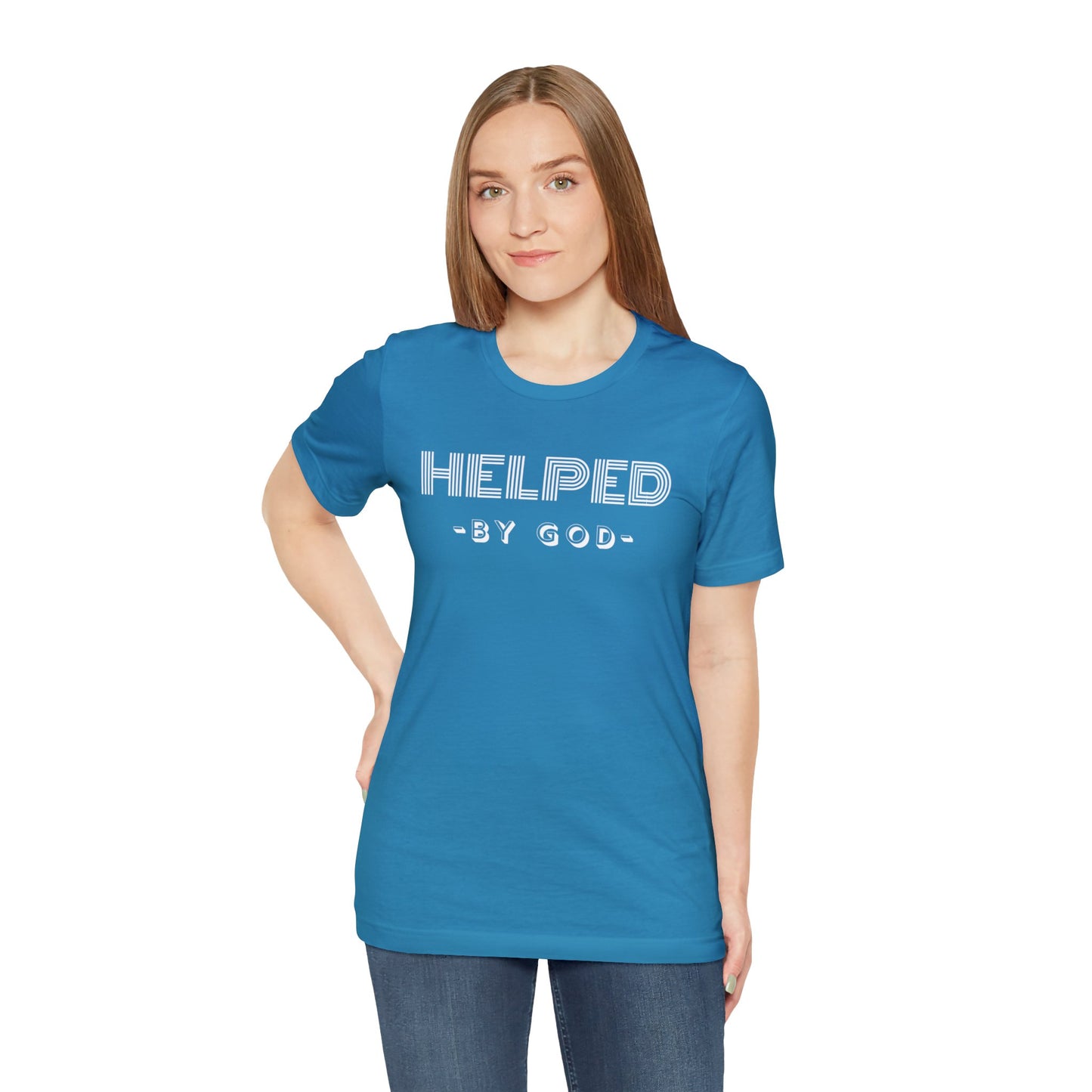 HELPED BY GOD Unisex Jersey Short Sleeve Tee