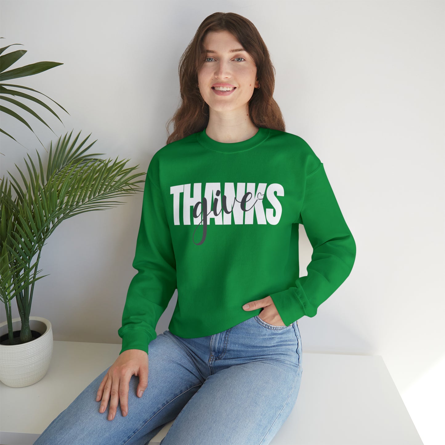 GIVE THANKS Unisex Heavy Blend™ Crewneck Sweatshirt