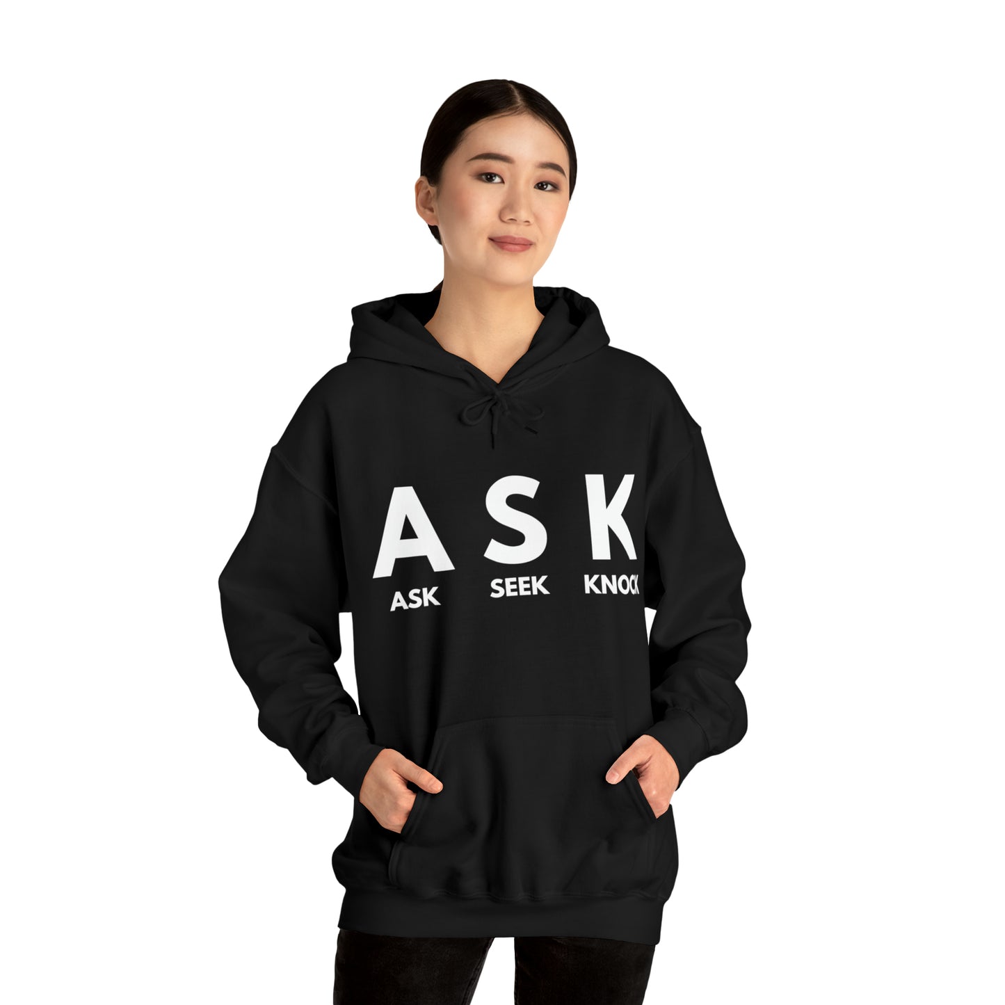 ASK SEEK KNOCK Unisex Heavy Blend™ Hooded Sweatshirt