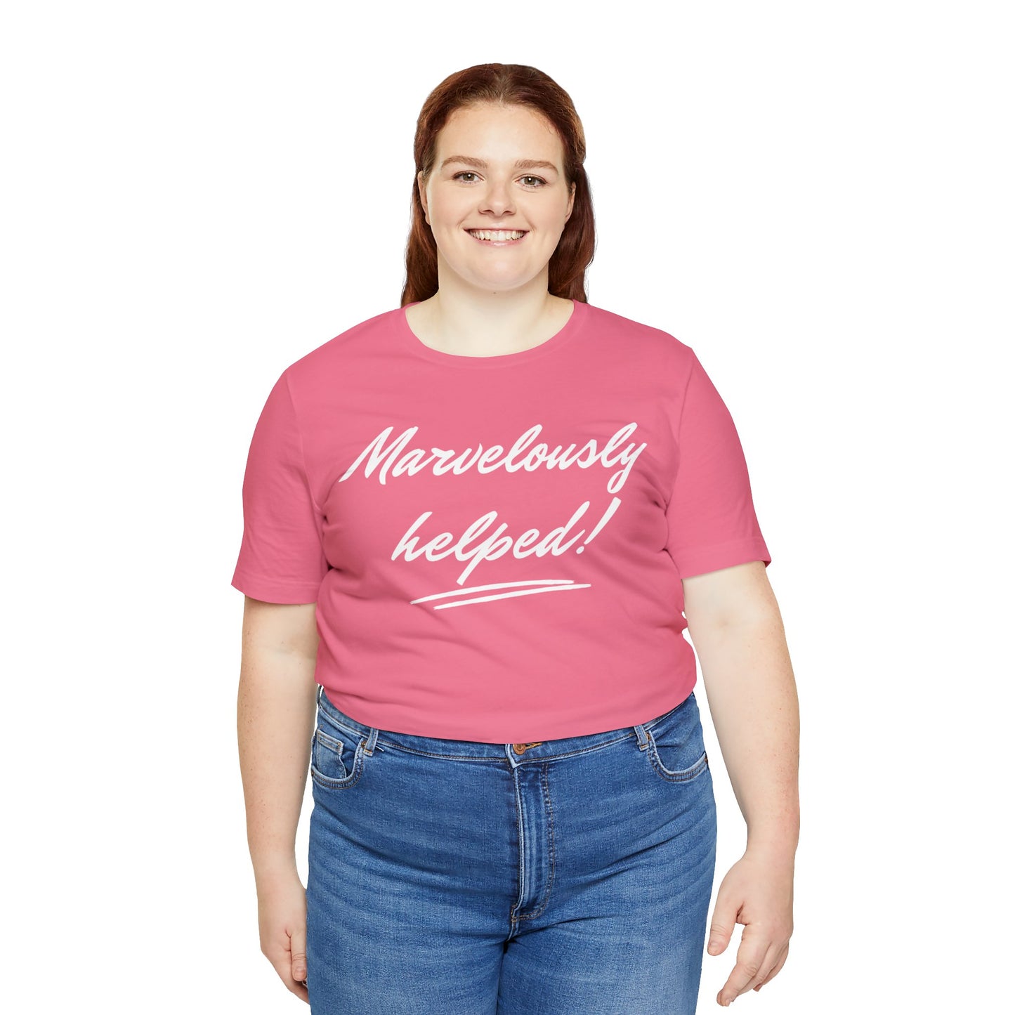 MARVELOUSLY HELPED Unisex Jersey Short Sleeve Tee