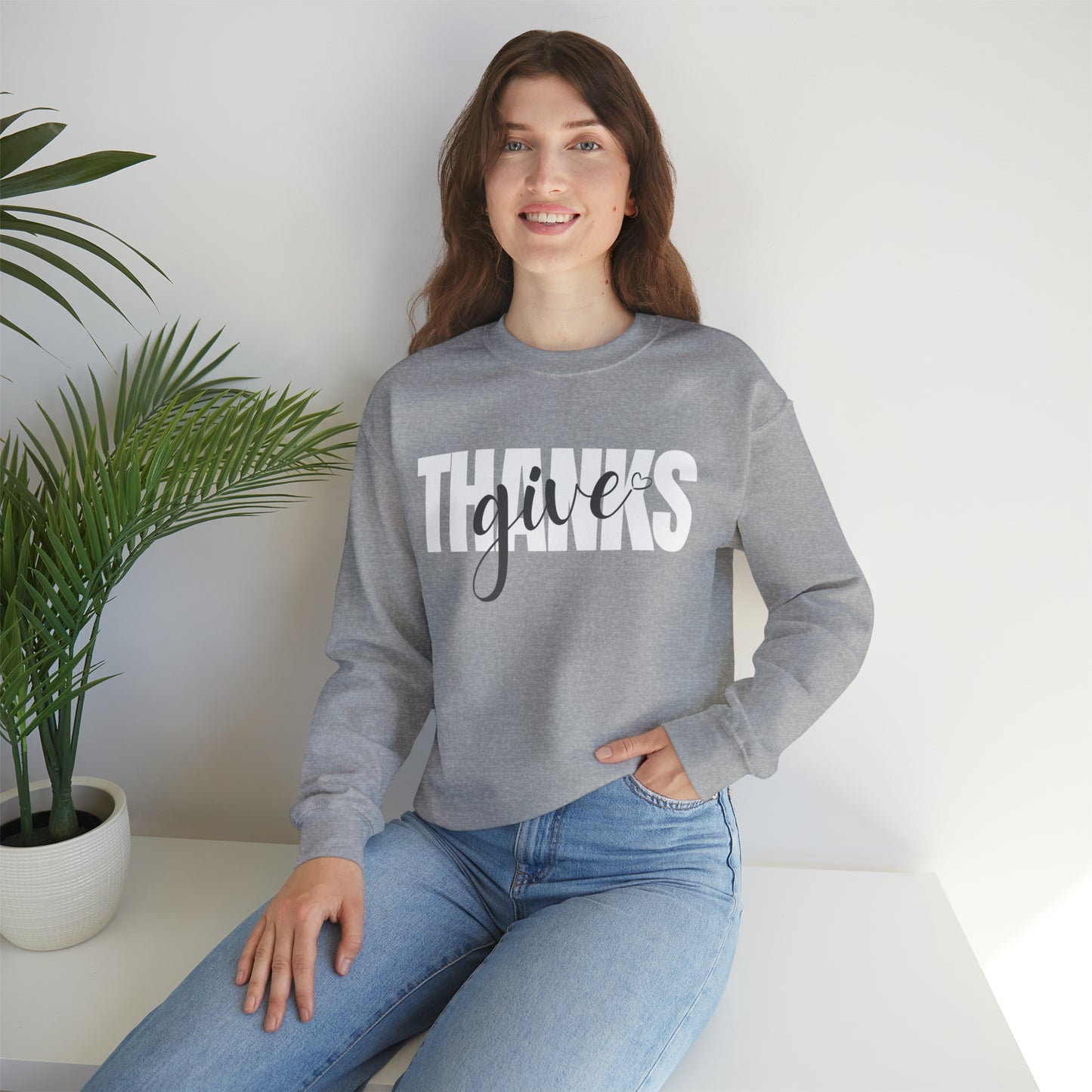 GIVE THANKS Unisex Heavy Blend™ Crewneck Sweatshirt