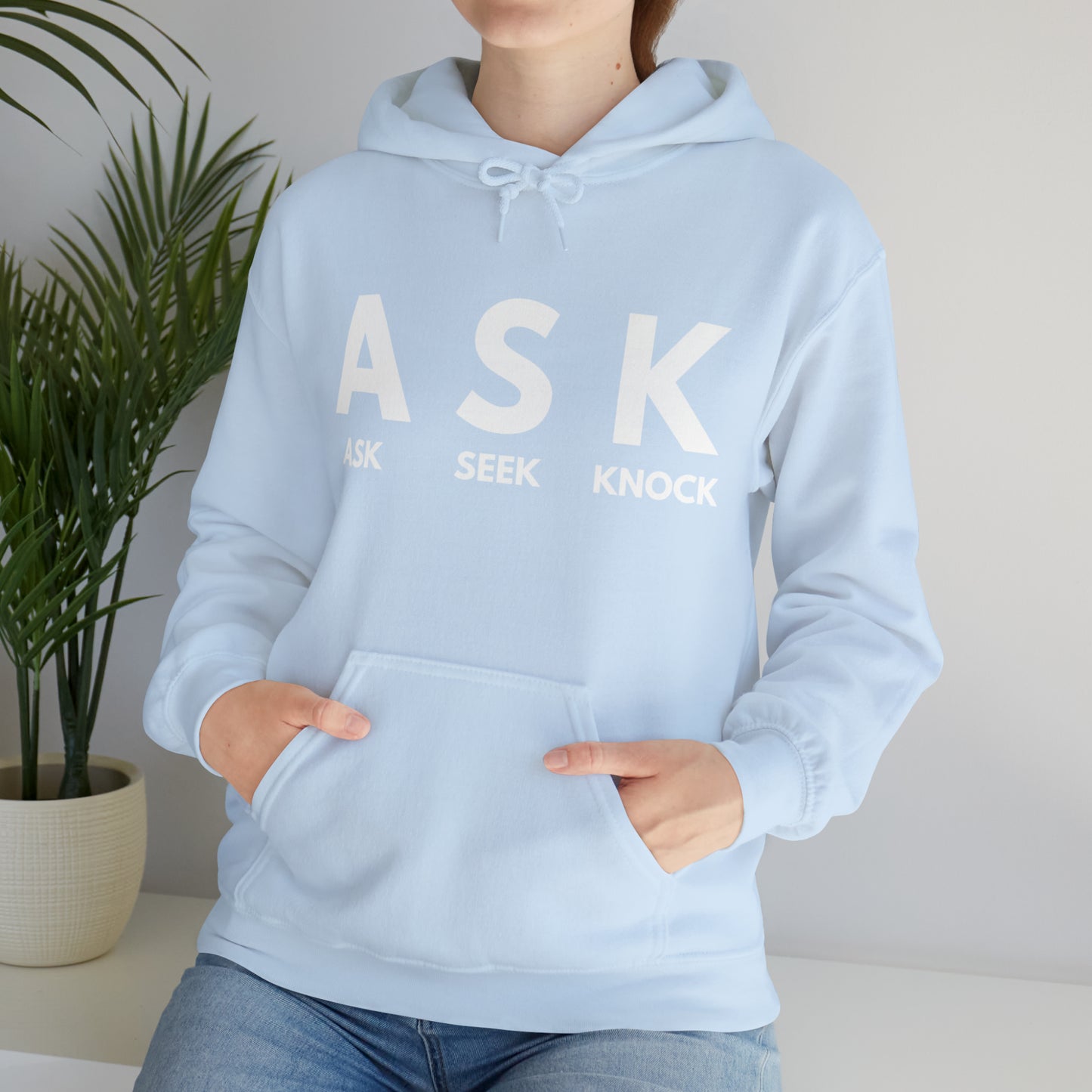 ASK SEEK KNOCK Unisex Heavy Blend™ Hooded Sweatshirt