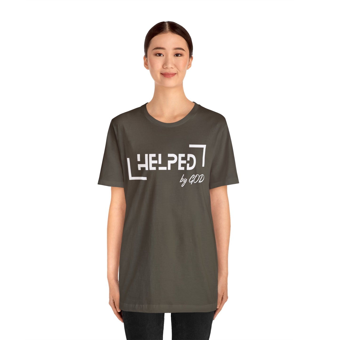 HELPED BY GOD Unisex Jersey Short Sleeve Tee