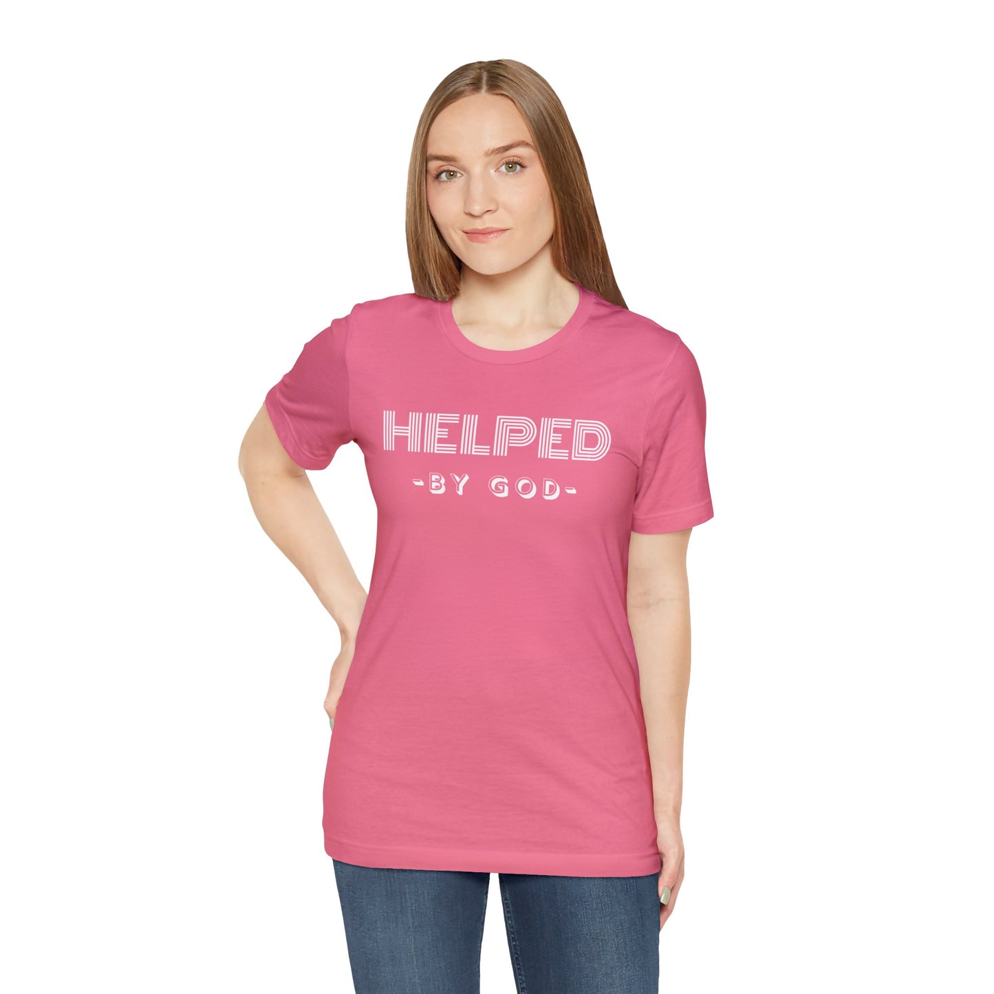 HELPED BY GOD Unisex Jersey Short Sleeve Tee