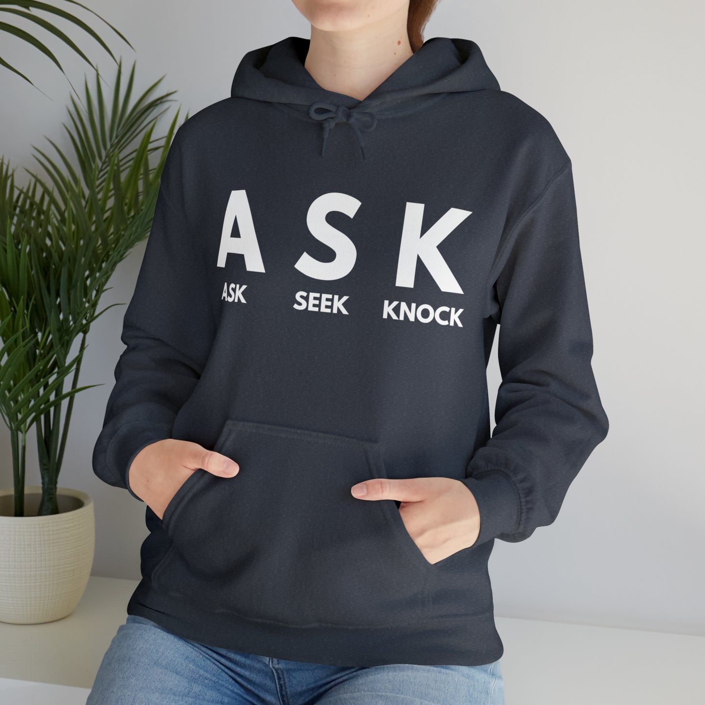 ASK SEEK KNOCK Unisex Heavy Blend™ Hooded Sweatshirt