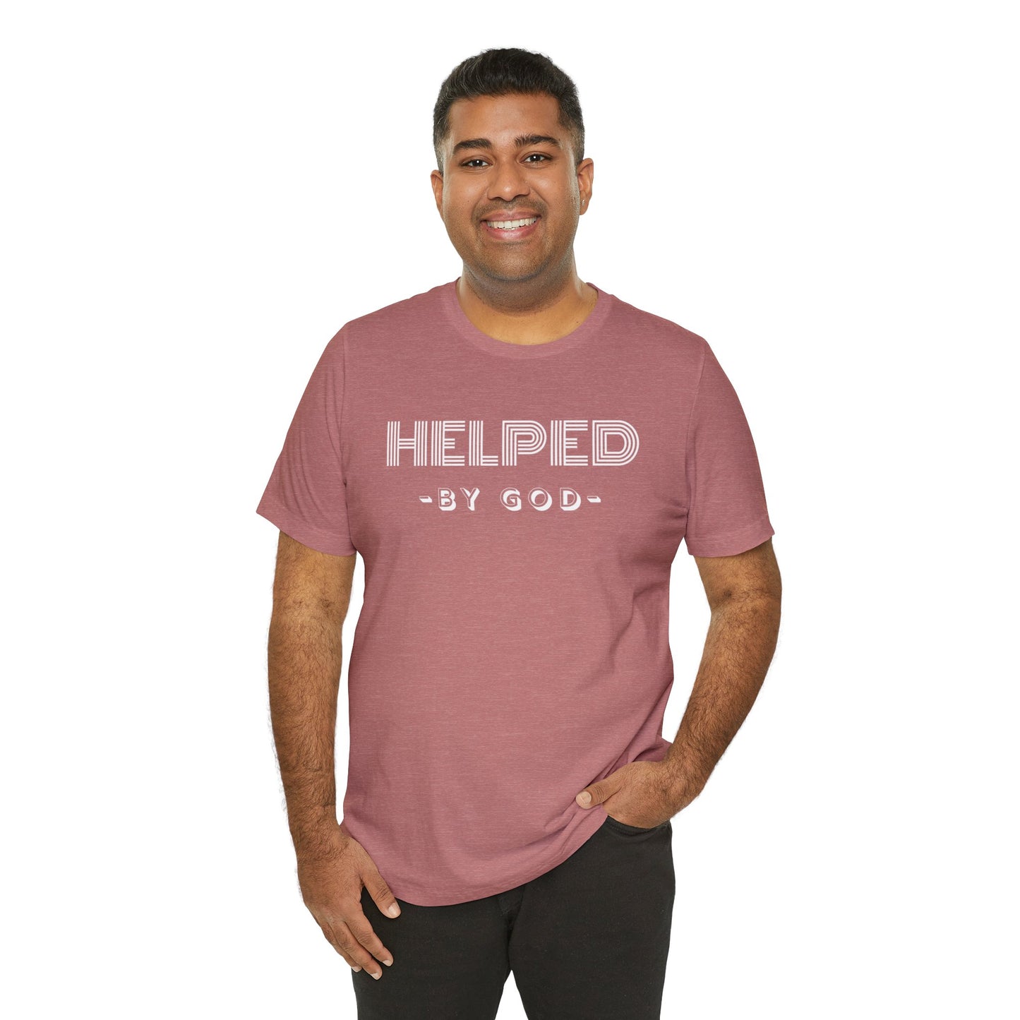 HELPED BY GOD Unisex Jersey Short Sleeve Tee