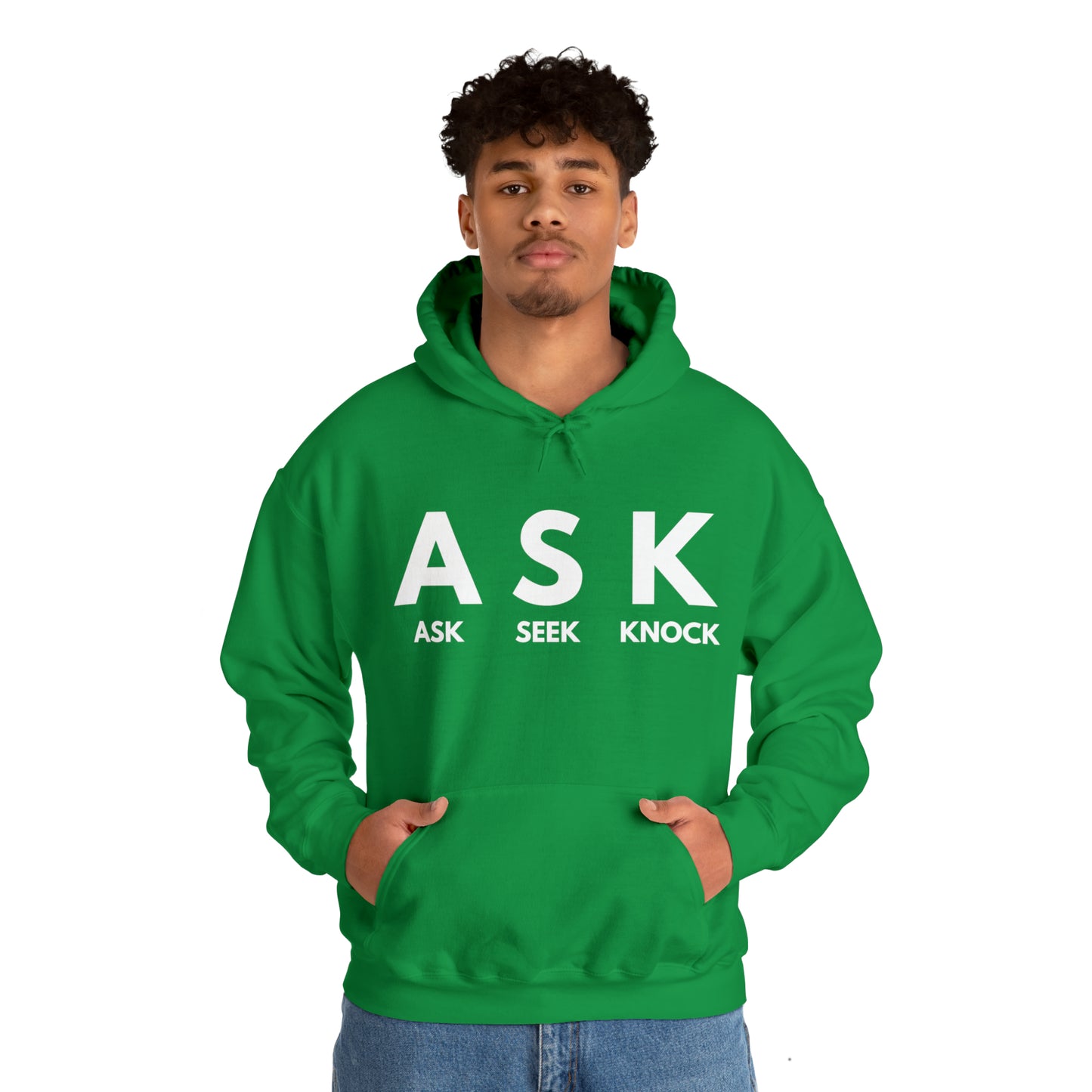 ASK SEEK KNOCK Unisex Heavy Blend™ Hooded Sweatshirt