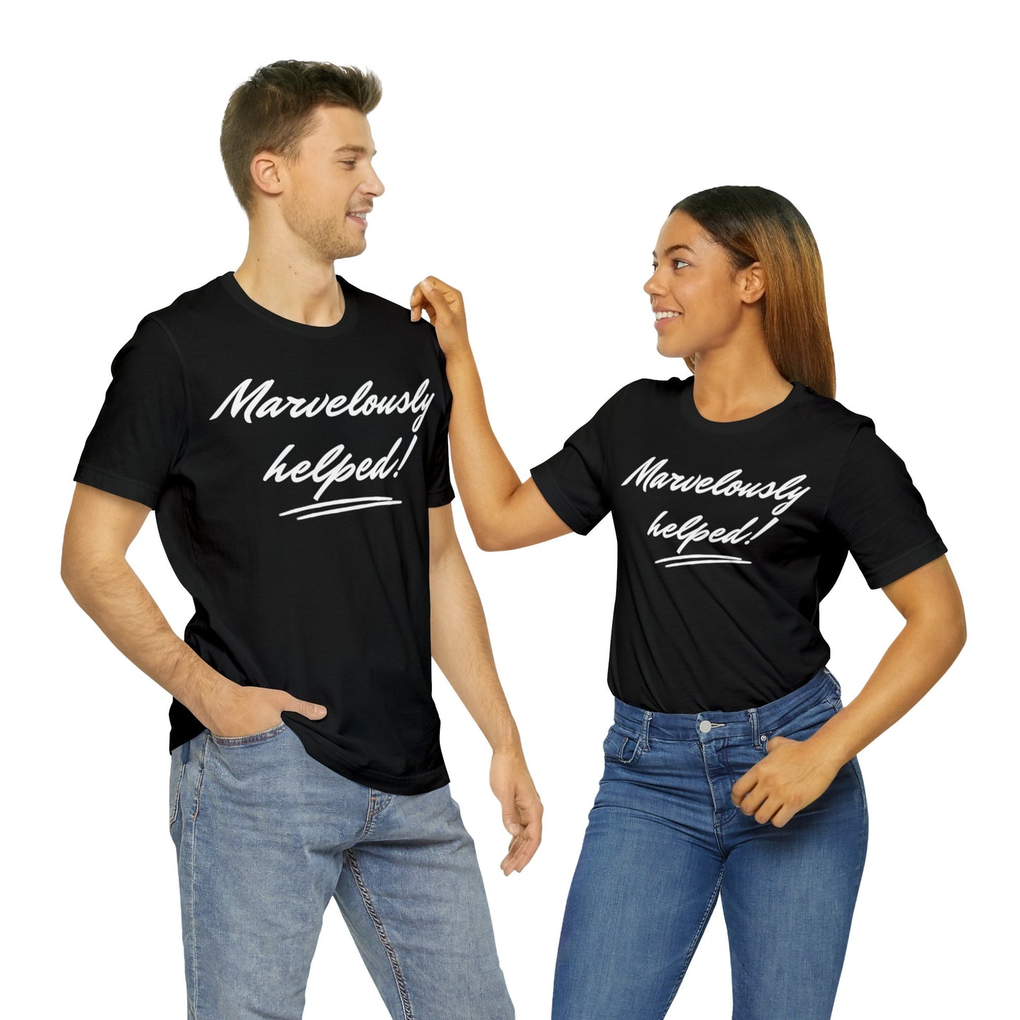 MARVELOUSLY HELPED Unisex Jersey Short Sleeve Tee