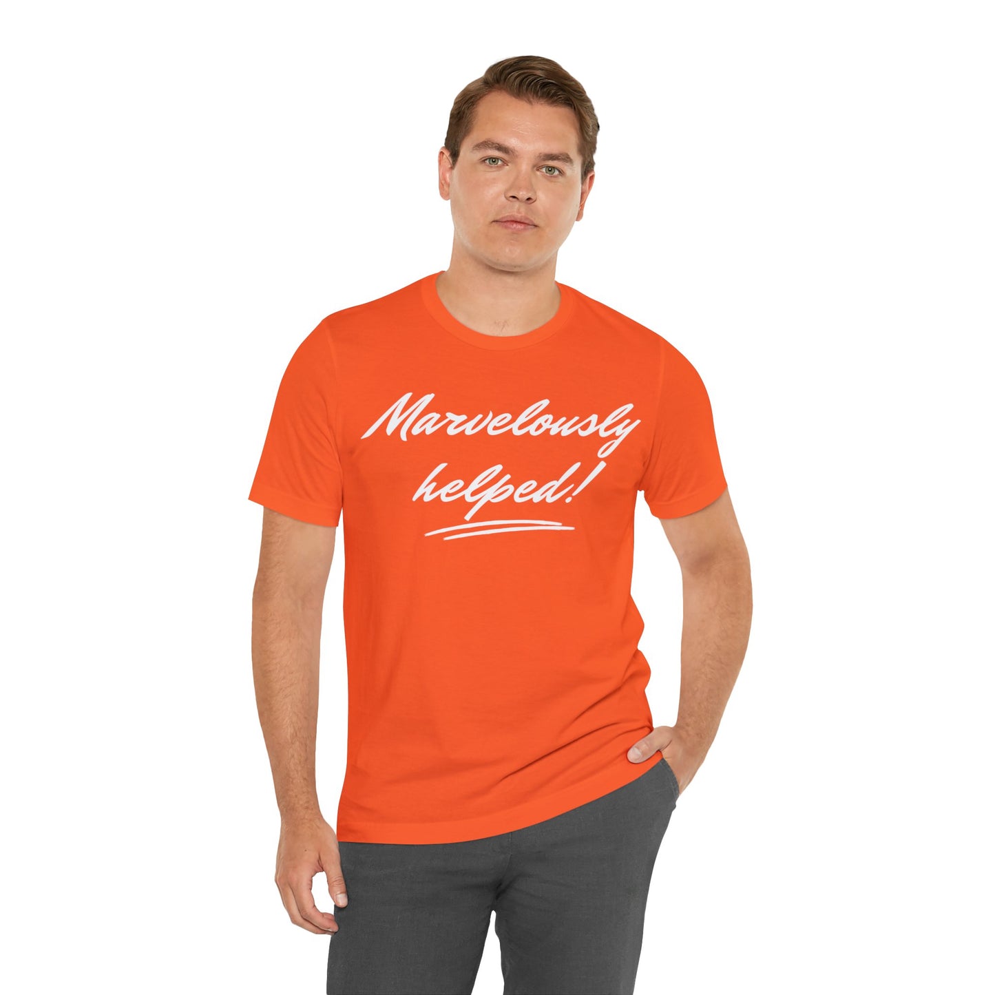 MARVELOUSLY HELPED Unisex Jersey Short Sleeve Tee