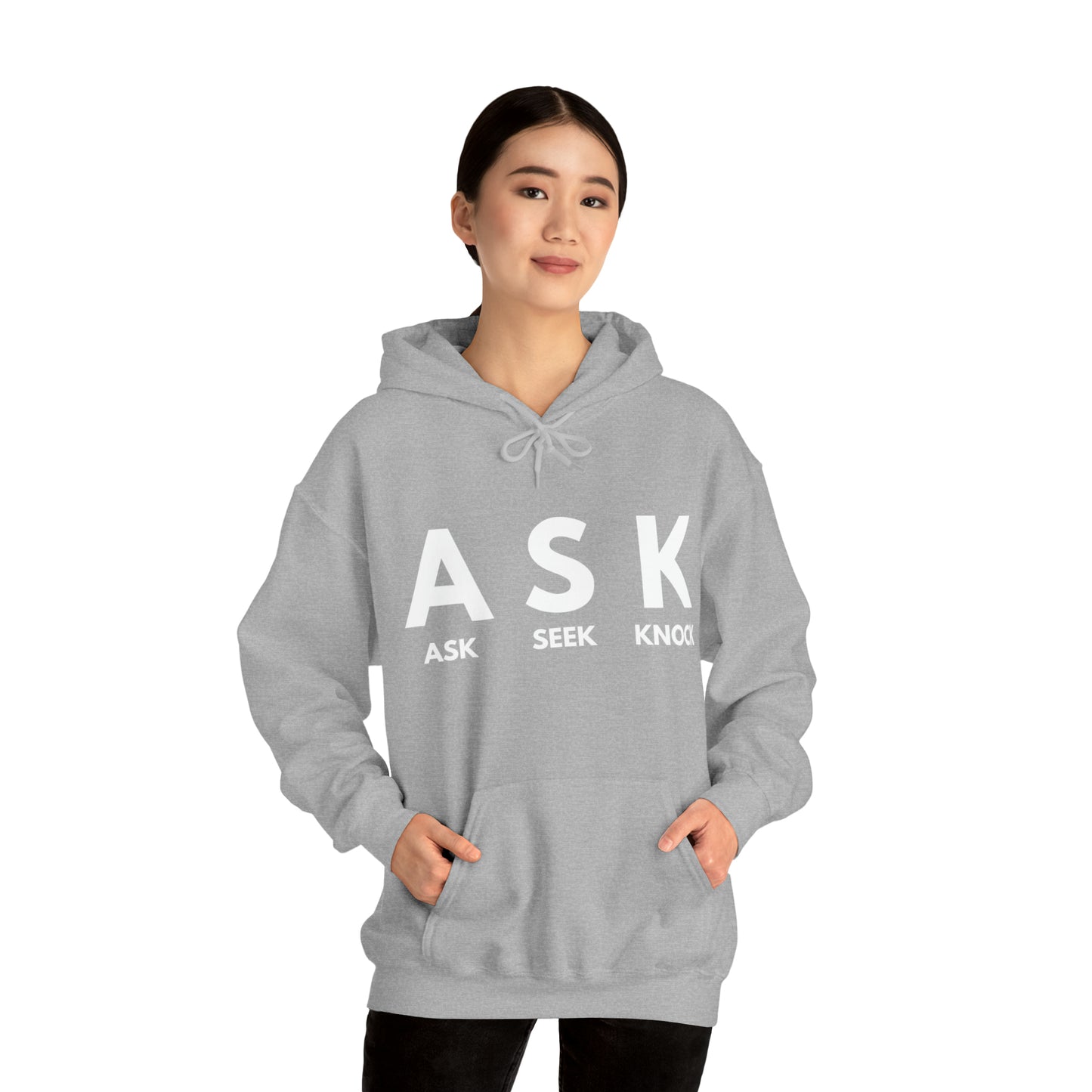 ASK SEEK KNOCK Unisex Heavy Blend™ Hooded Sweatshirt