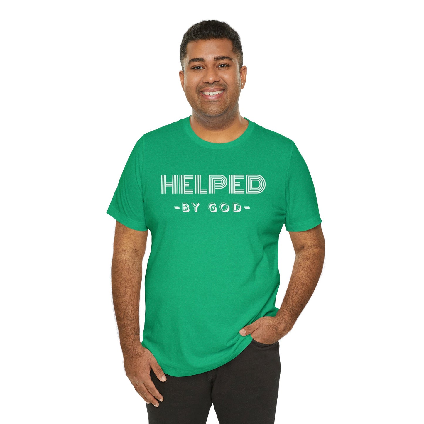 HELPED BY GOD Unisex Jersey Short Sleeve Tee